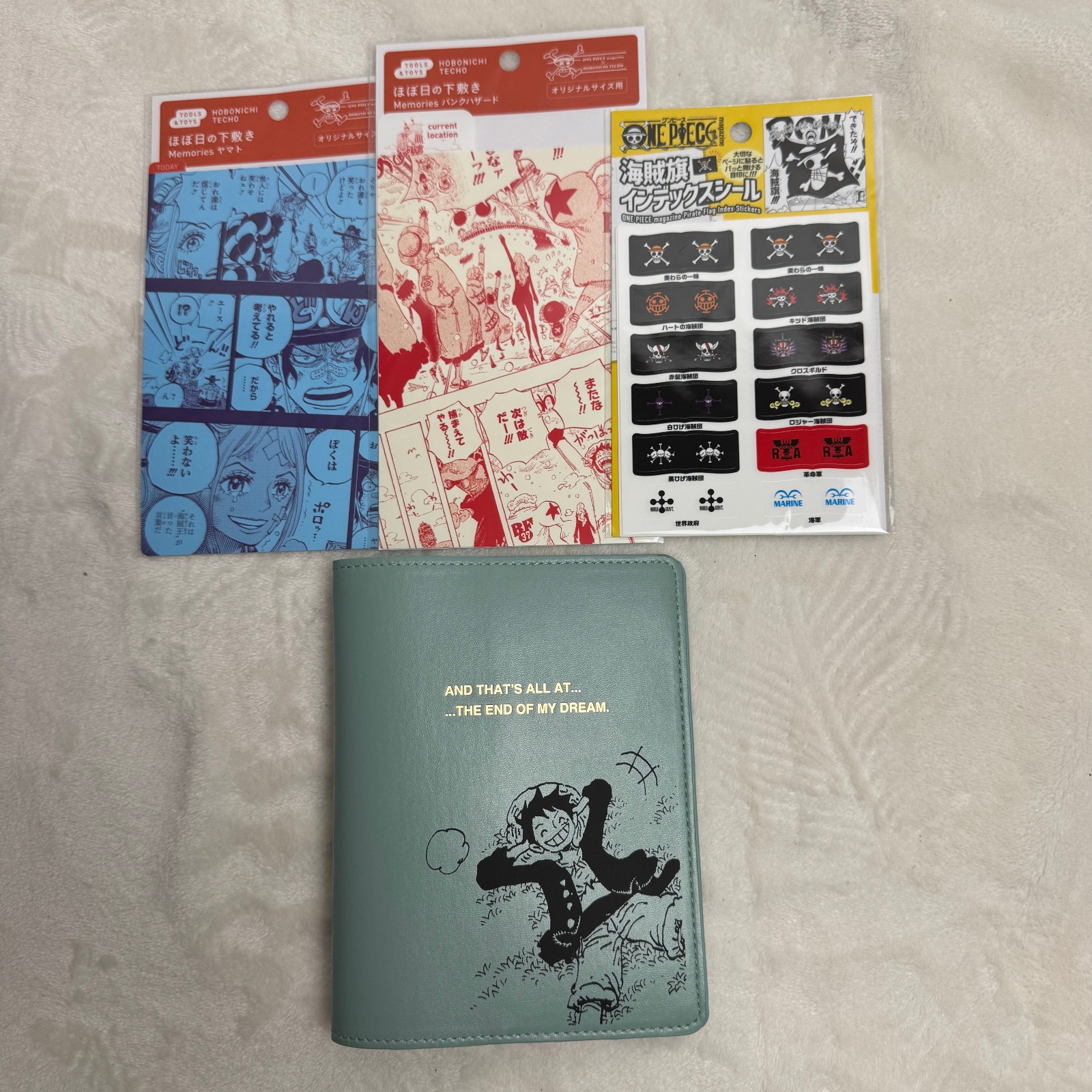 ONE PIECE Luffy Mint Green Hobonichi Techo A6 Original Cover NEW + Extras USA