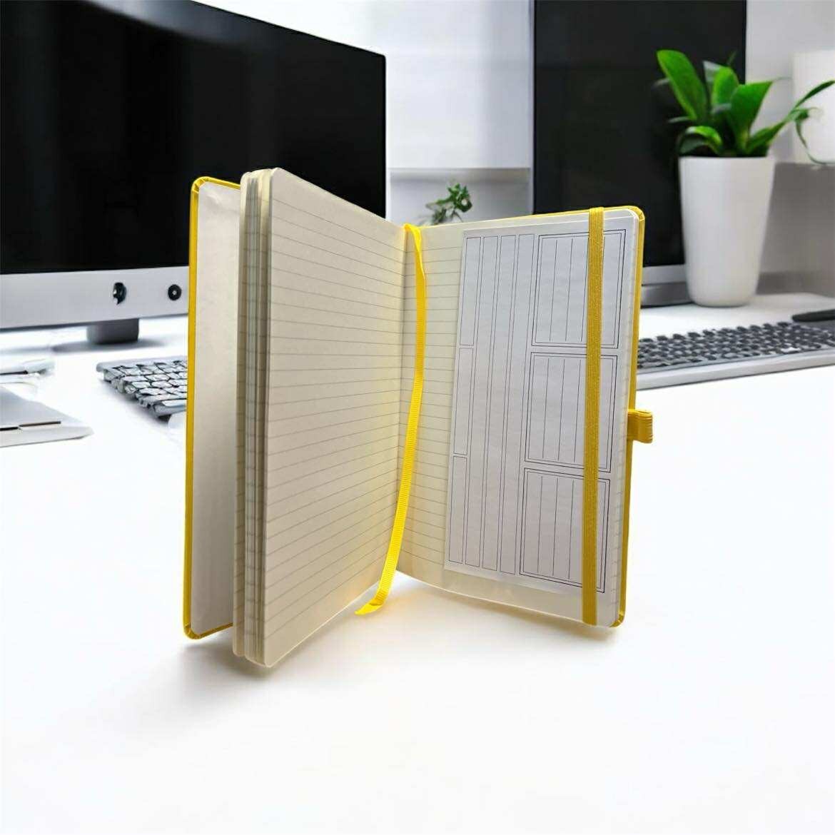 Journal Notebook Lined Hard Cover, with Pen Holder, and Bookmark