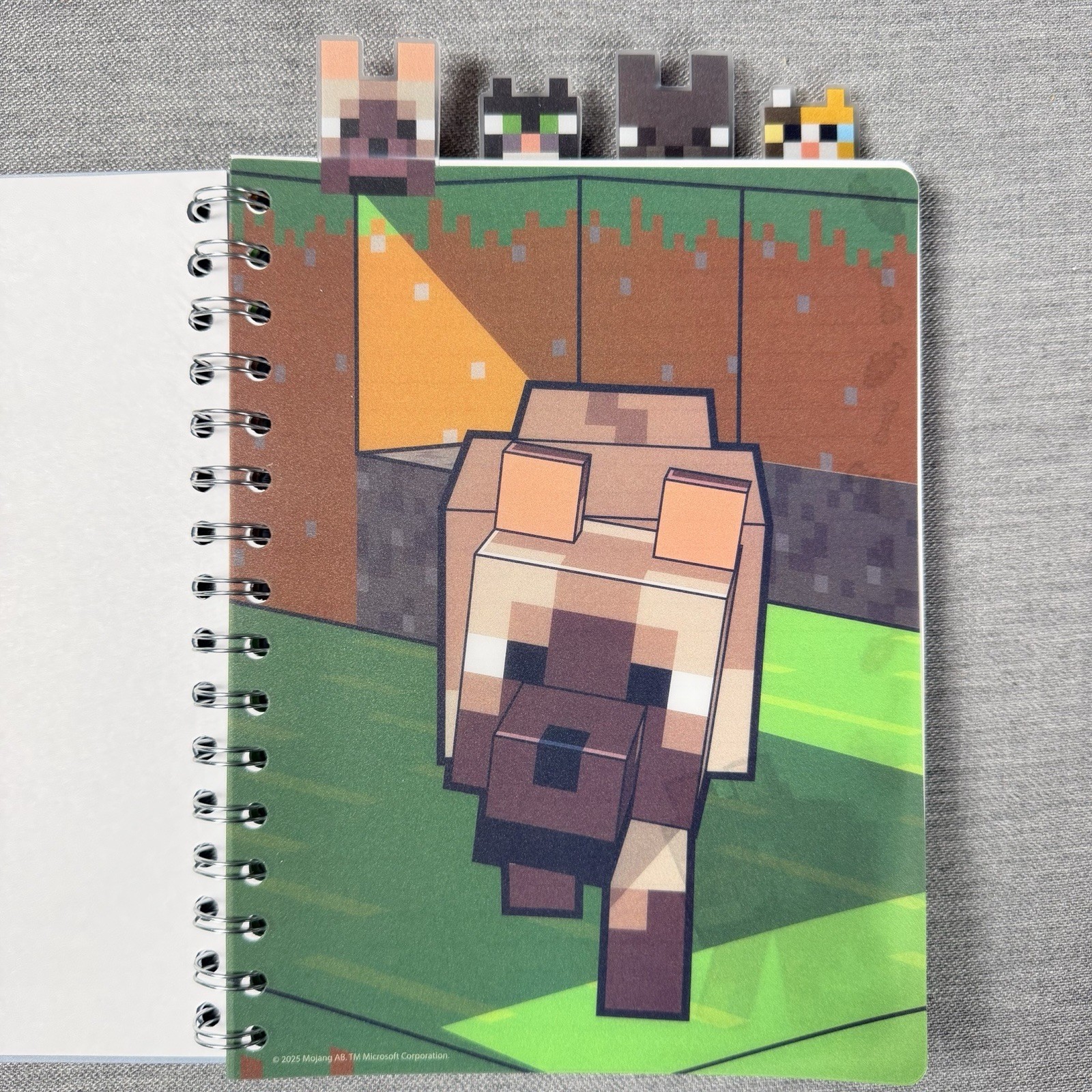 Minecraft Journal 4-Tab Vinyl Spiral Notebook Journal, 96 Sheets 8.5″ H x 6.5″ W
