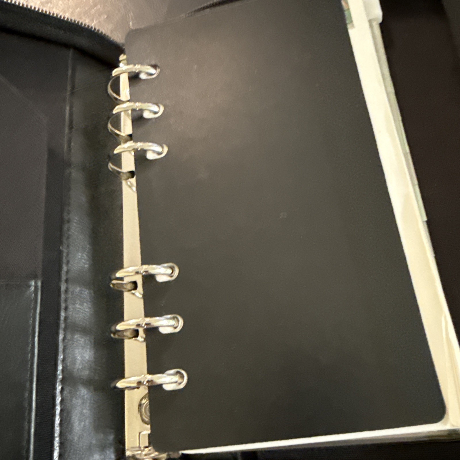 Day Timer Leather Zippered VTG Agenda Planner Address Book Pockets Black