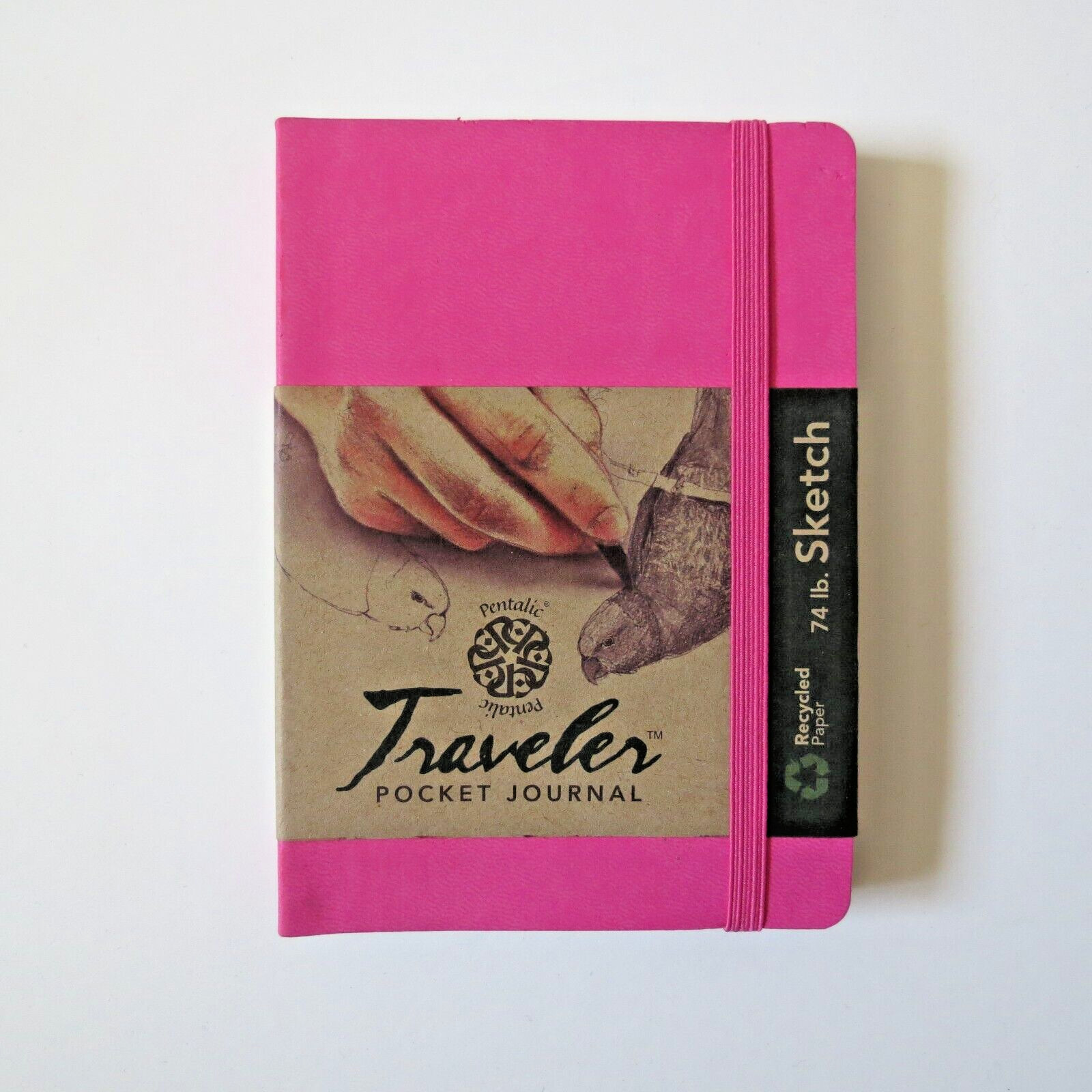 Pentalic Traveler Pocket Journal – 74 lb Sketch 6″x4″ Bright Pink