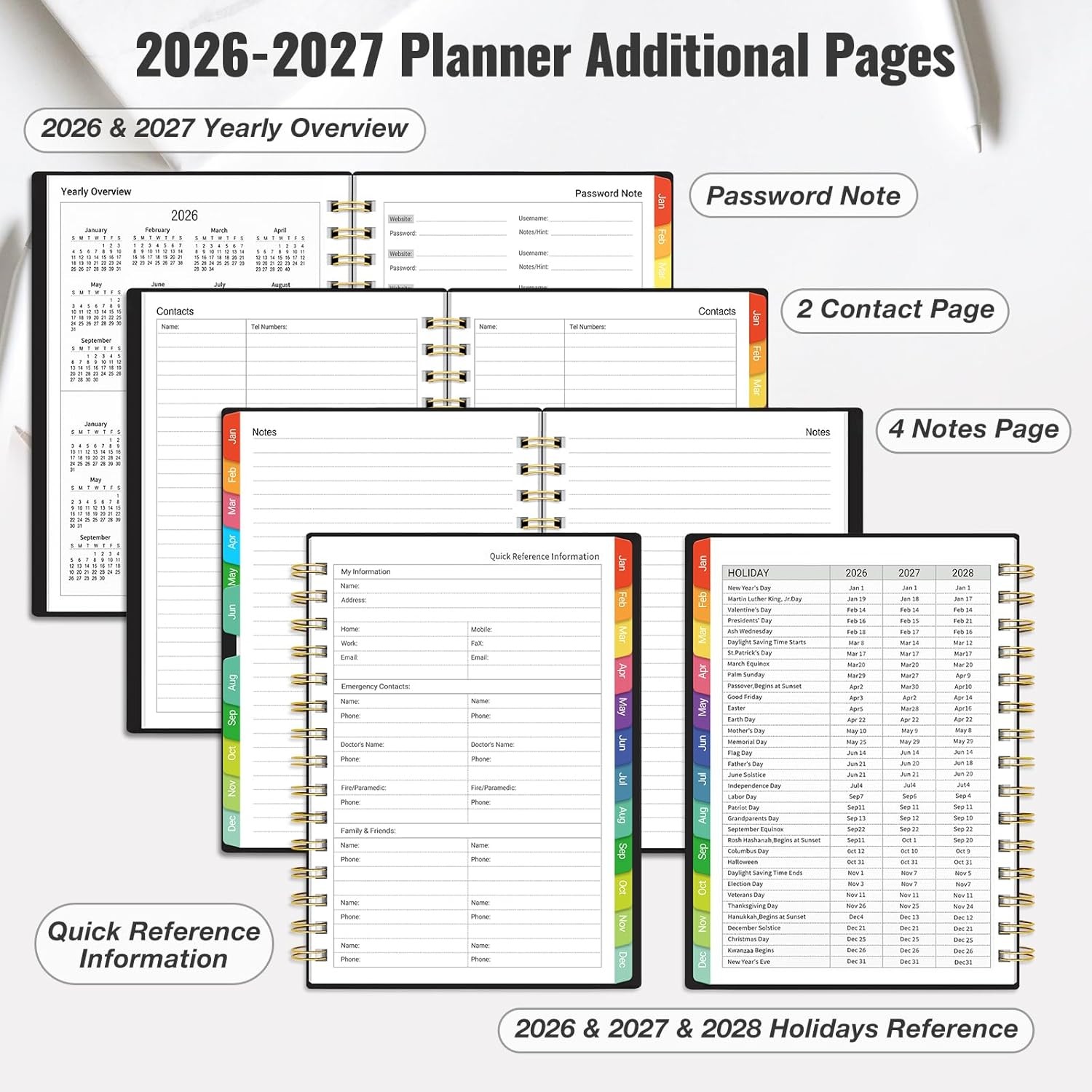 Daily Planner 2026-2027, 18 Month Planner with Tabs, January 2026 – June 2027 We