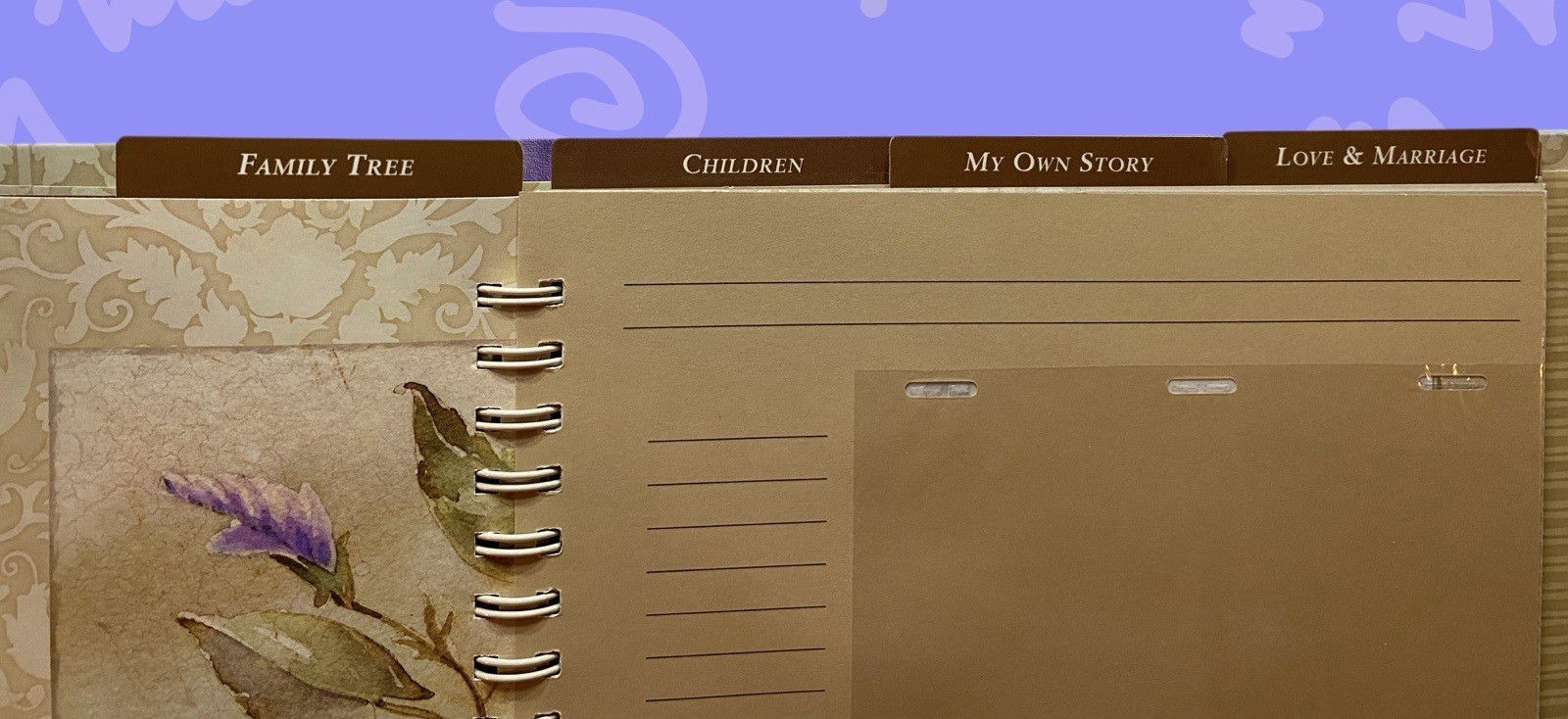 Mothers Memories Journal Keepsake Binder Pockets Acid Free Hummingbird Flowers