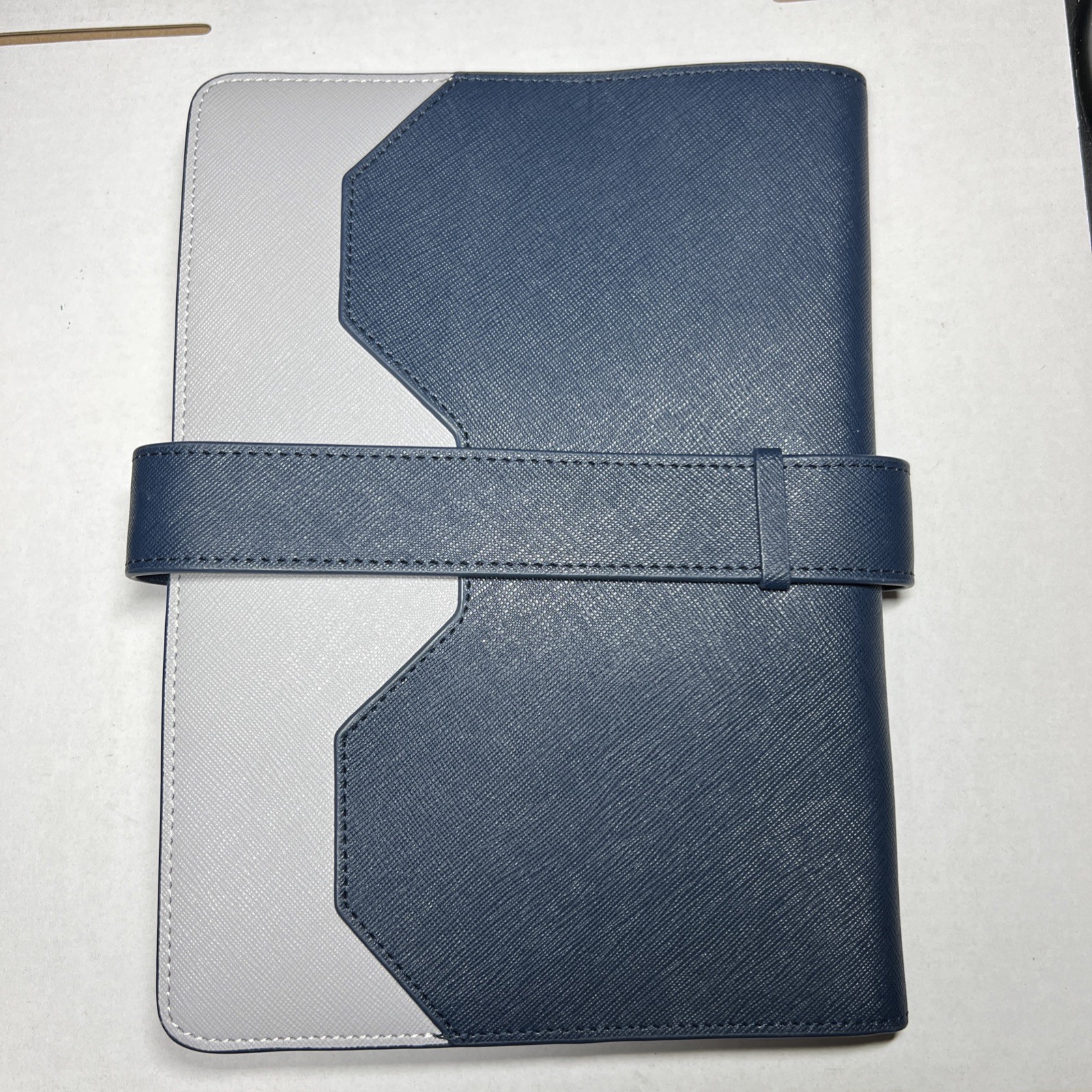 AURA ESTELLE Notebook A6 Planner Cover Lock-it Navy & Gold Accented EUC