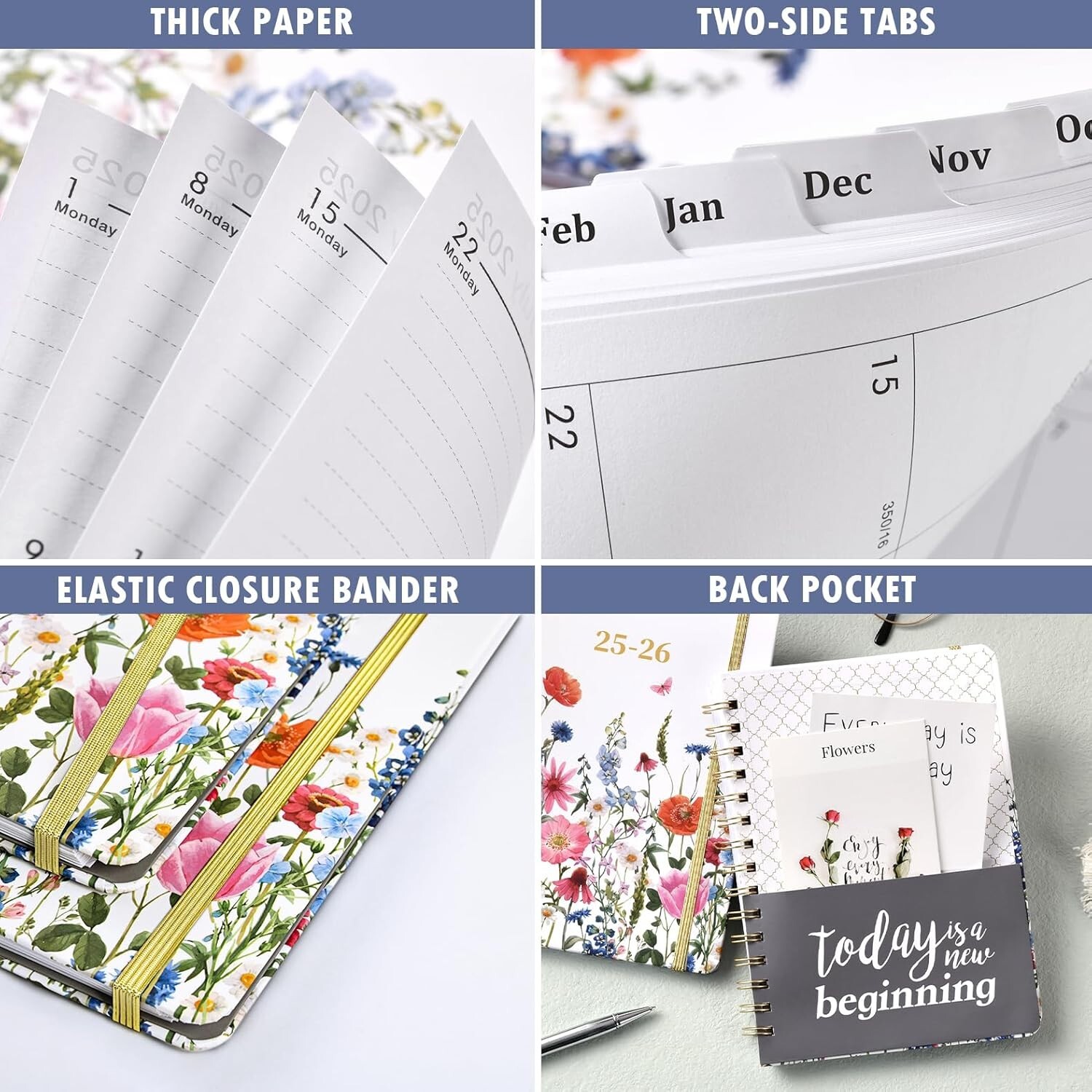 2025 Planner – A5 Weekly Monthly Planner, January 2025 December 2025, 6″ x 8.5″