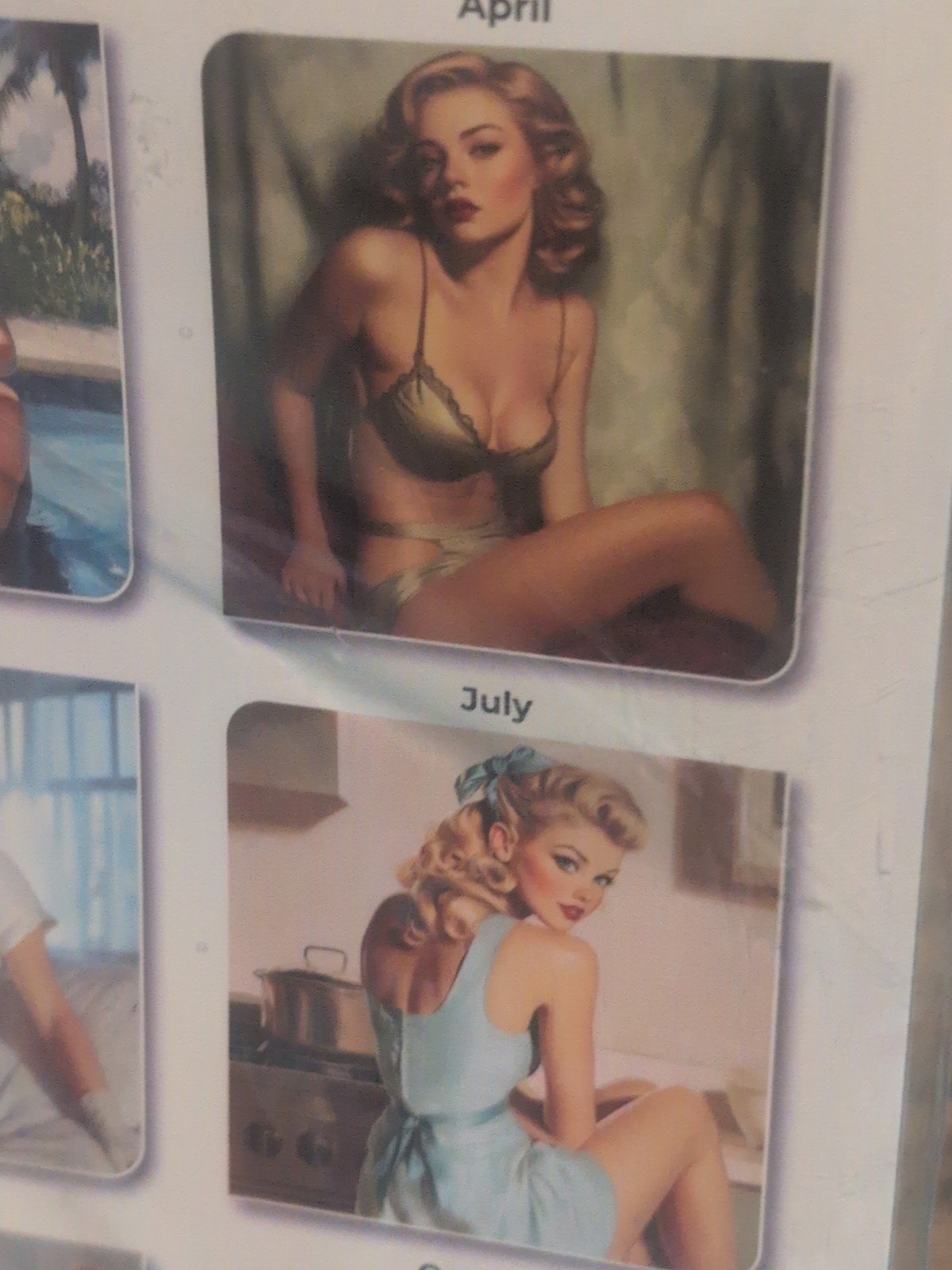 Retro Sexy Vintage Pin Up Girls Calendar 2026 Large 12×24 USA tattoo Shop Art