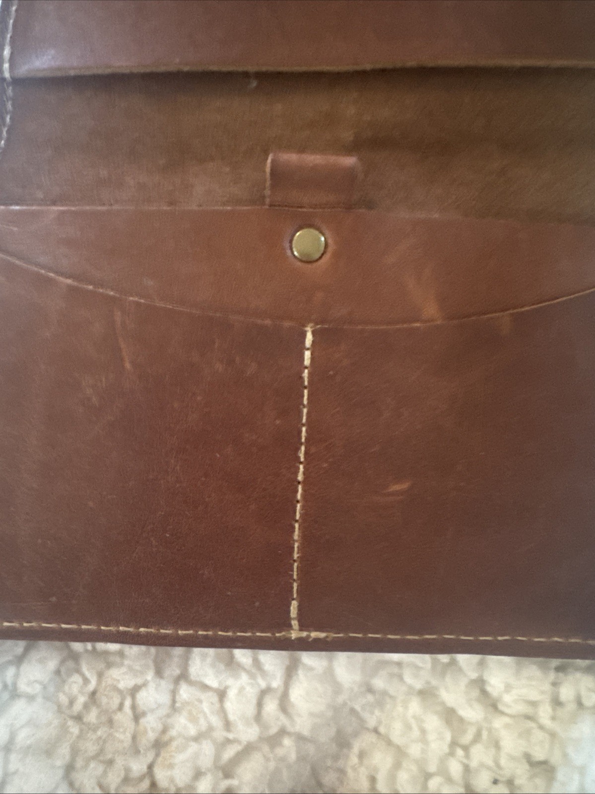 Holtz Genuine Kid Leather Portfolio Snap Latch Pockets Wallet Notebook Brown