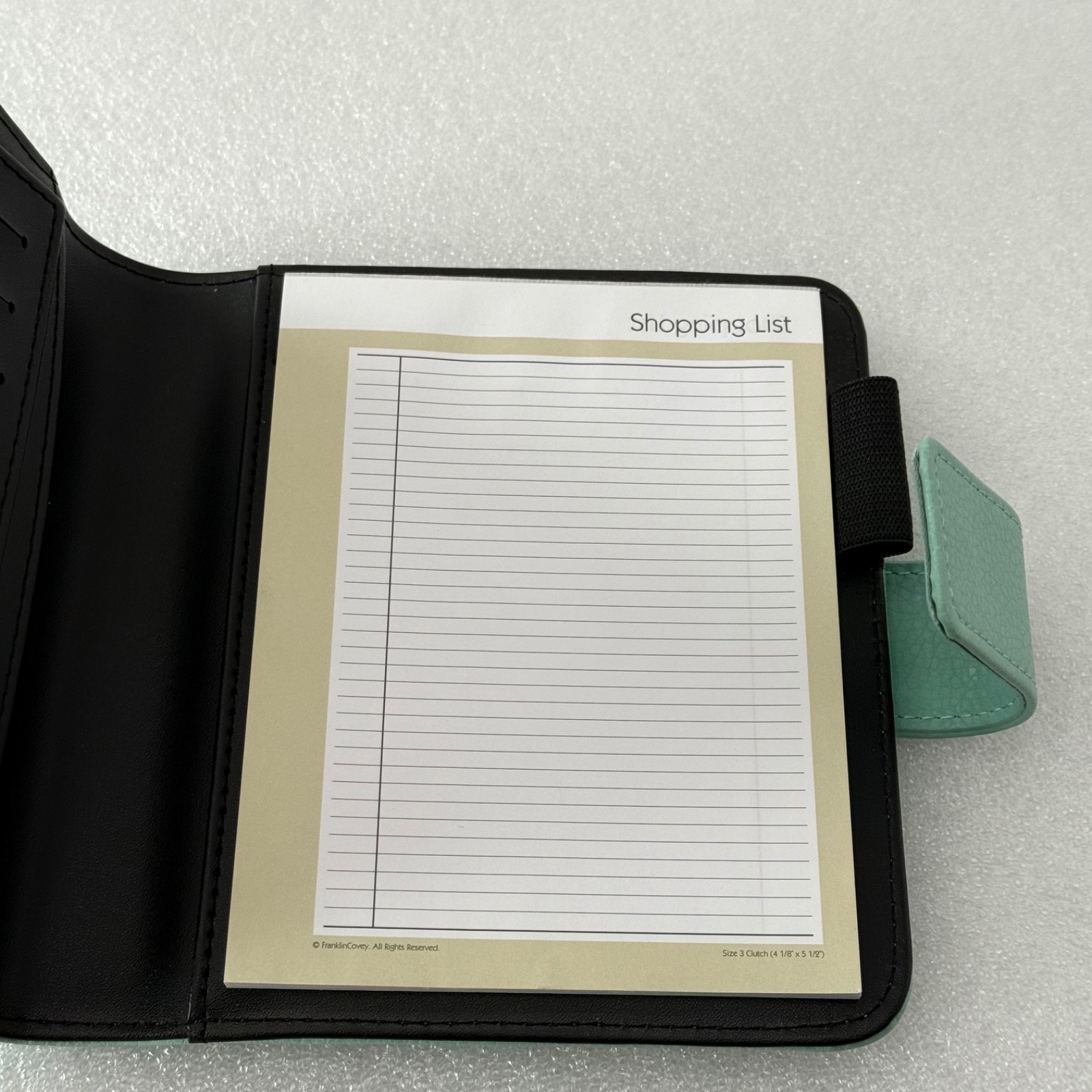 Franklin Covey Mint Green Planner Organizer Clutch 6 1/8” X 5.75” Faux Leather