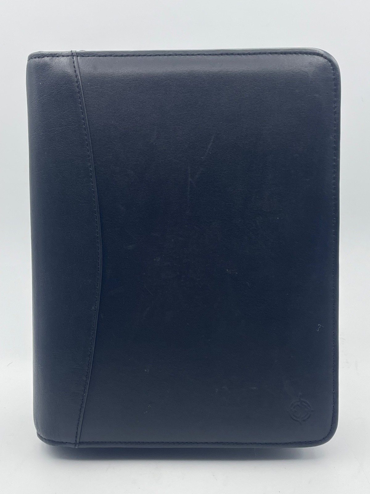 Vtg Franklin Covey 7 Ring Nappa Black Leather Zip Binder Style#CL 12215 inserts