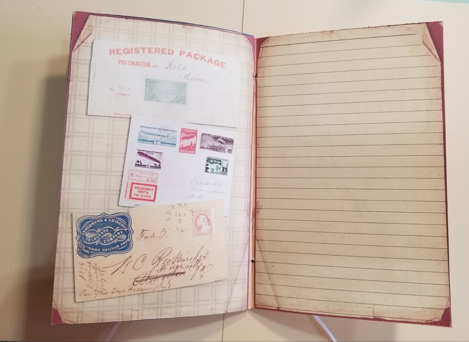 Junk Journal Booklet “VINTAGE LETTERS” Cards, Pockets, Ephemera + More!