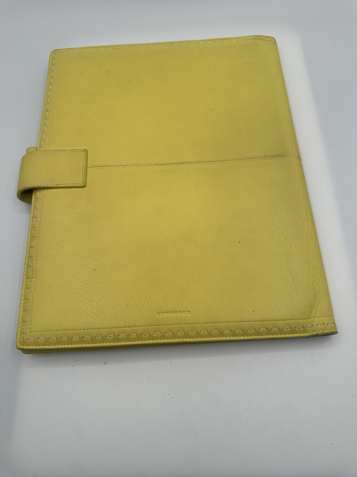 Levenger Yellow Leather Padfolio