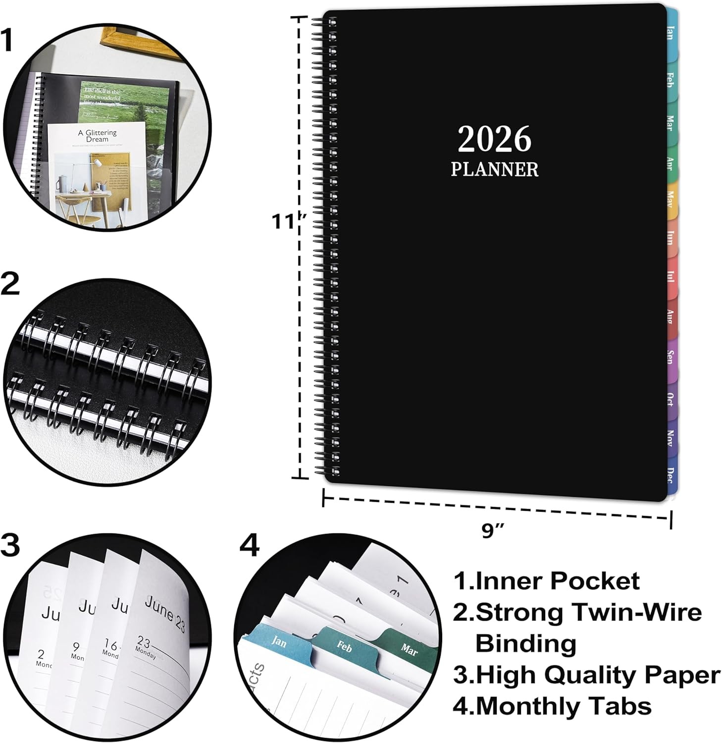 Planner 2026-2027 – Academic Planner 2026-2027, July 2026 – June 2027, 9″ x 11″,