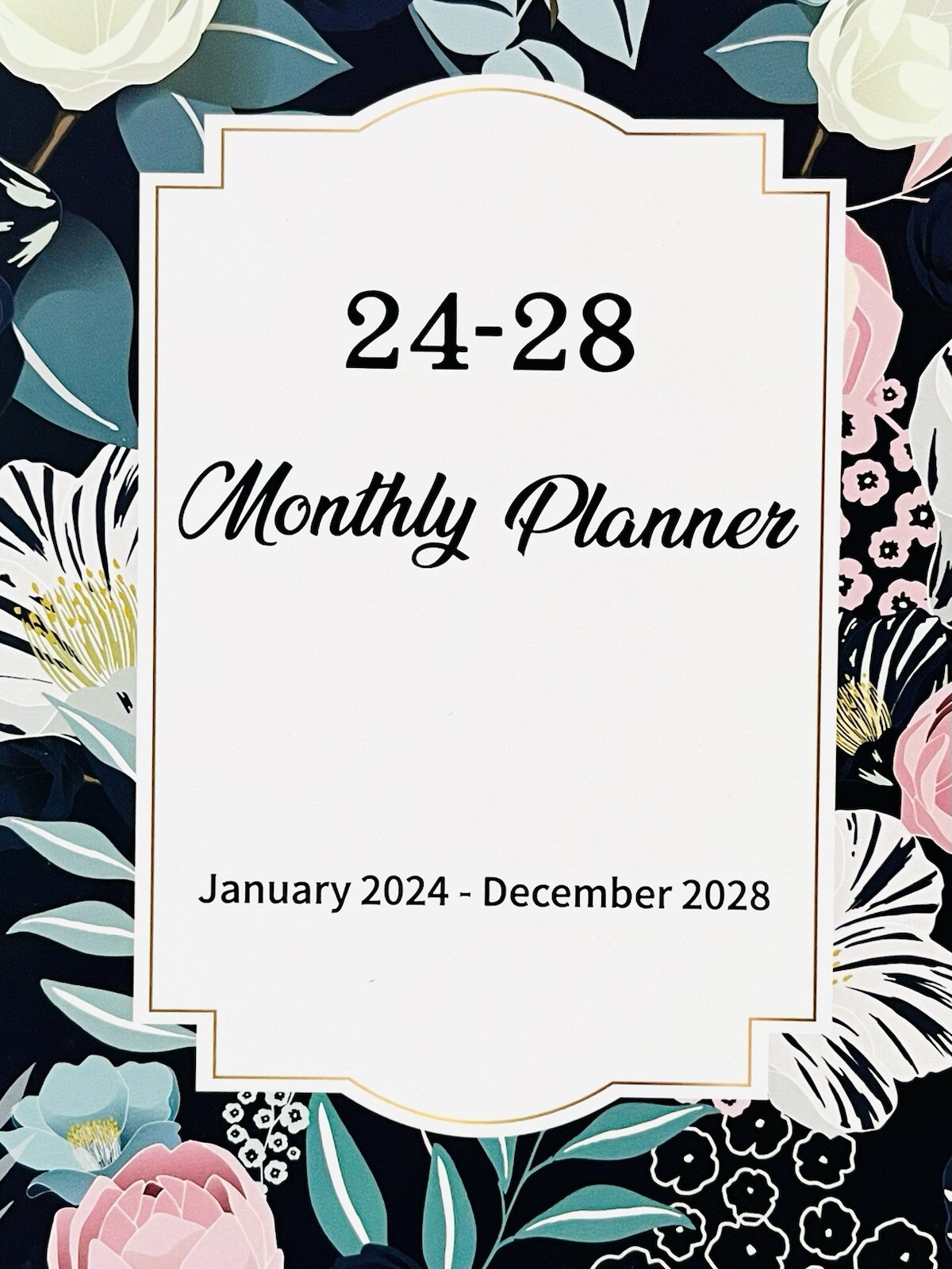 5-Year/60-Month 2024-2028 Monthly Planner Spiral Bound Floral 8.5” x 6.4” NWT