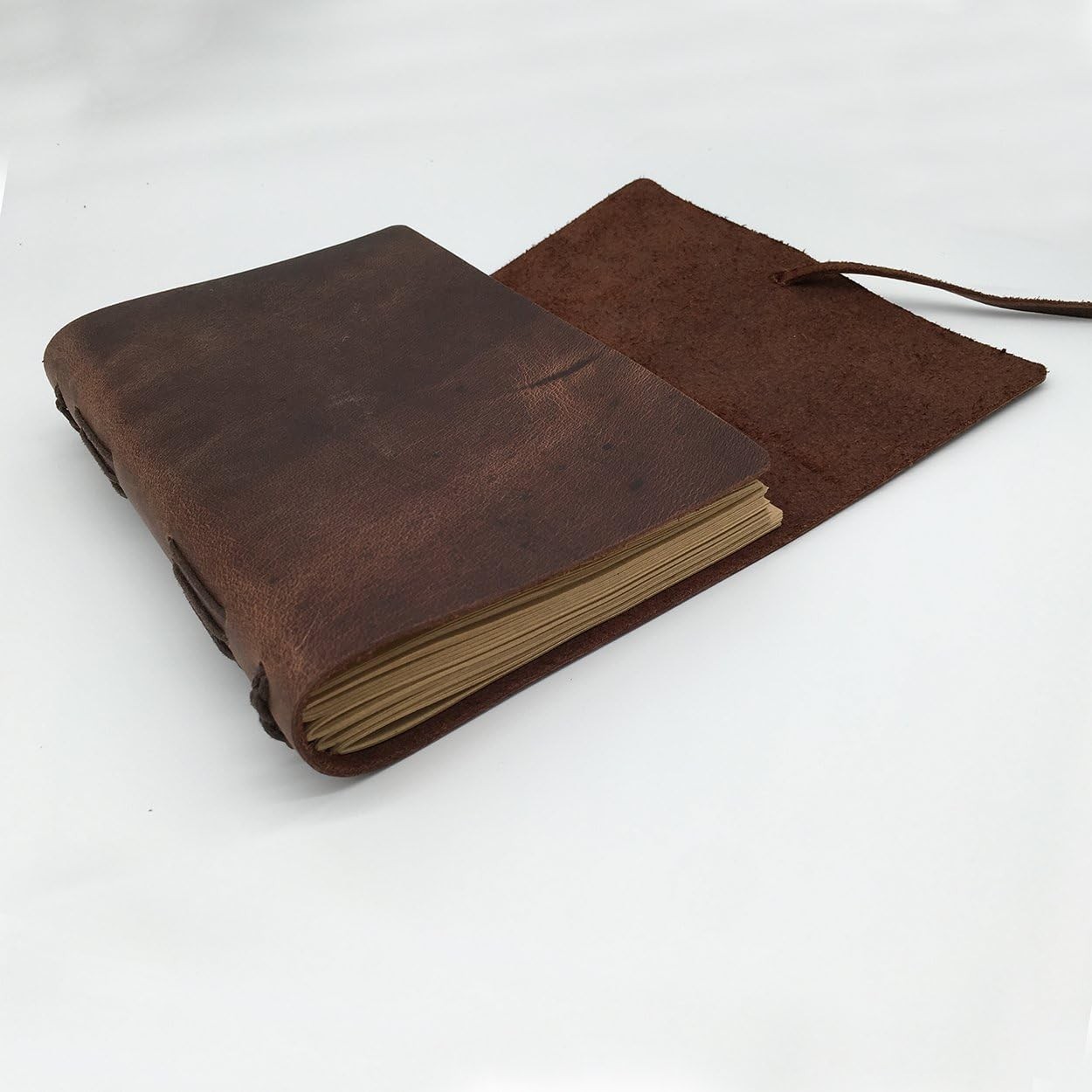 Leather Journal Writing Notebook – Genuine Leather Bound Daily Notepad for Me…