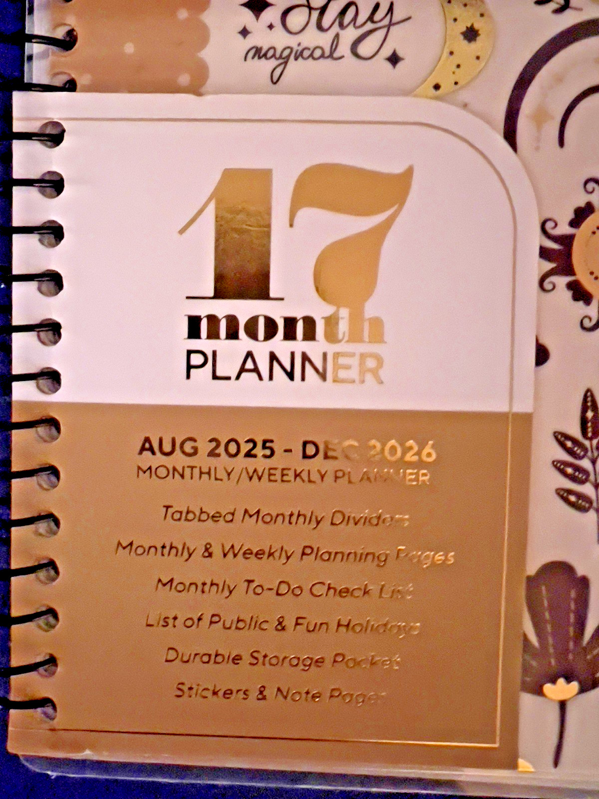 17 Month Planner SHINE BRIGHT Aug 2025 – Dec 2026 Weekly Planning Note Page Gift