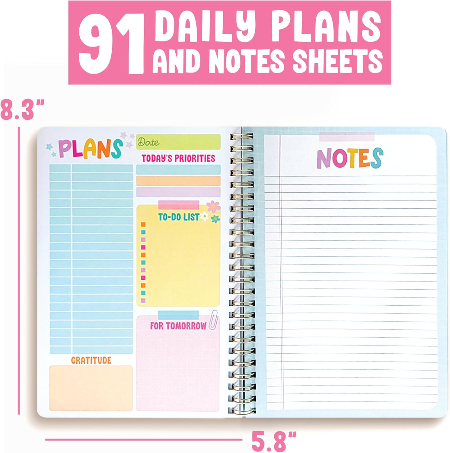 Daily Planner Undated – Undated Daily Planner with Hourly