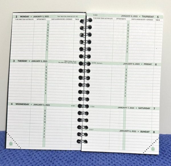 DayTimer 2023 Wirebound Pocket Size, 2 Page-per-Week, January 2023-December 2023