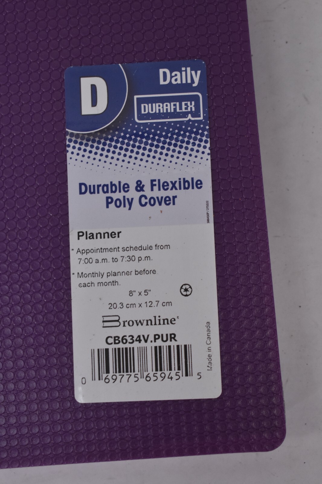 Duraflex Daily Durable & Flexible Poly Cover Planner 2025 Purple Cover