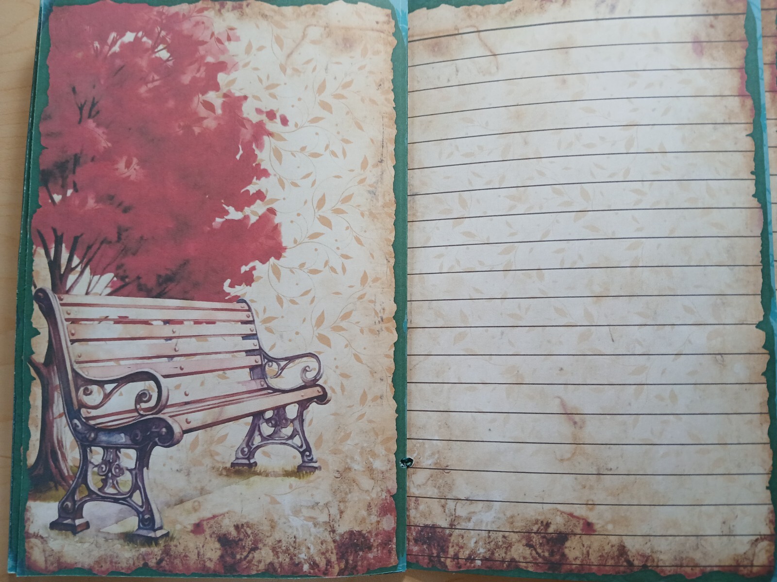 Junk Journal Booklet “AUTUMN BREEZE” Fall Colors LG 8.5″x5.5″ 40pgs × Ephemera
