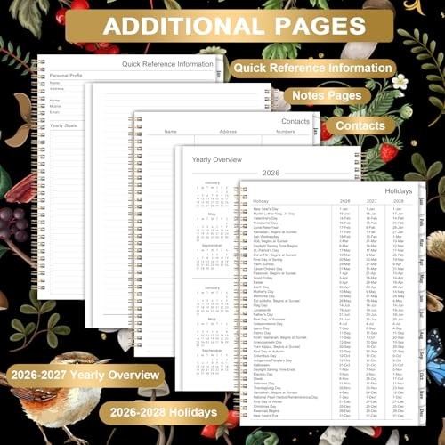 2026 Planner 9×11 January to December Weekly Monthly Twin-Wire Binding Tabs