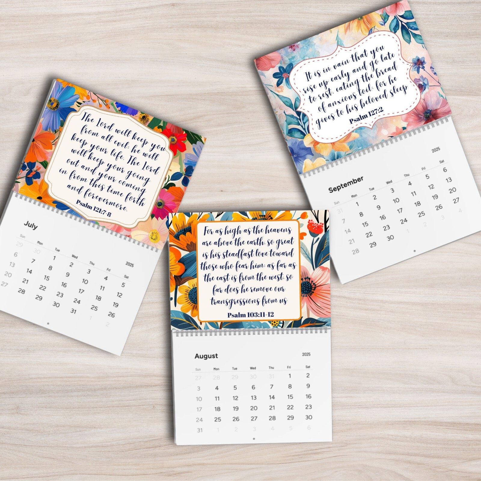 2025 Wall Calendar With bible Verse,12 Month Inspirational Christian 11″ x 8.2″
