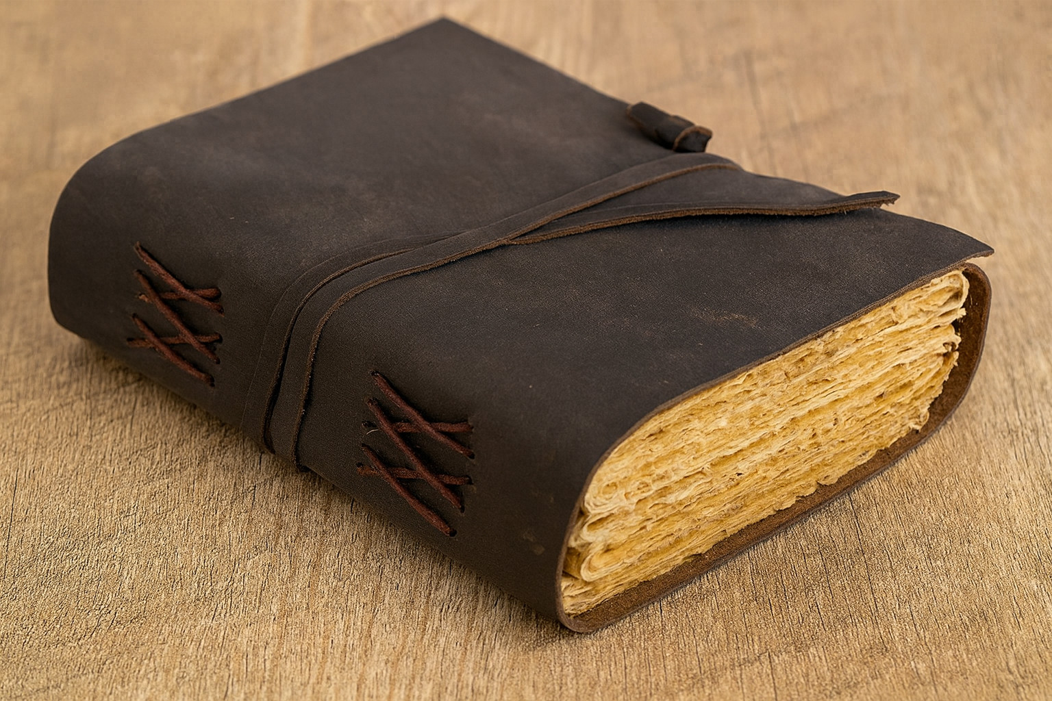 Leather Journal 10×13 Handmade Buff Leather Diary Deckle Paper 200 Pages