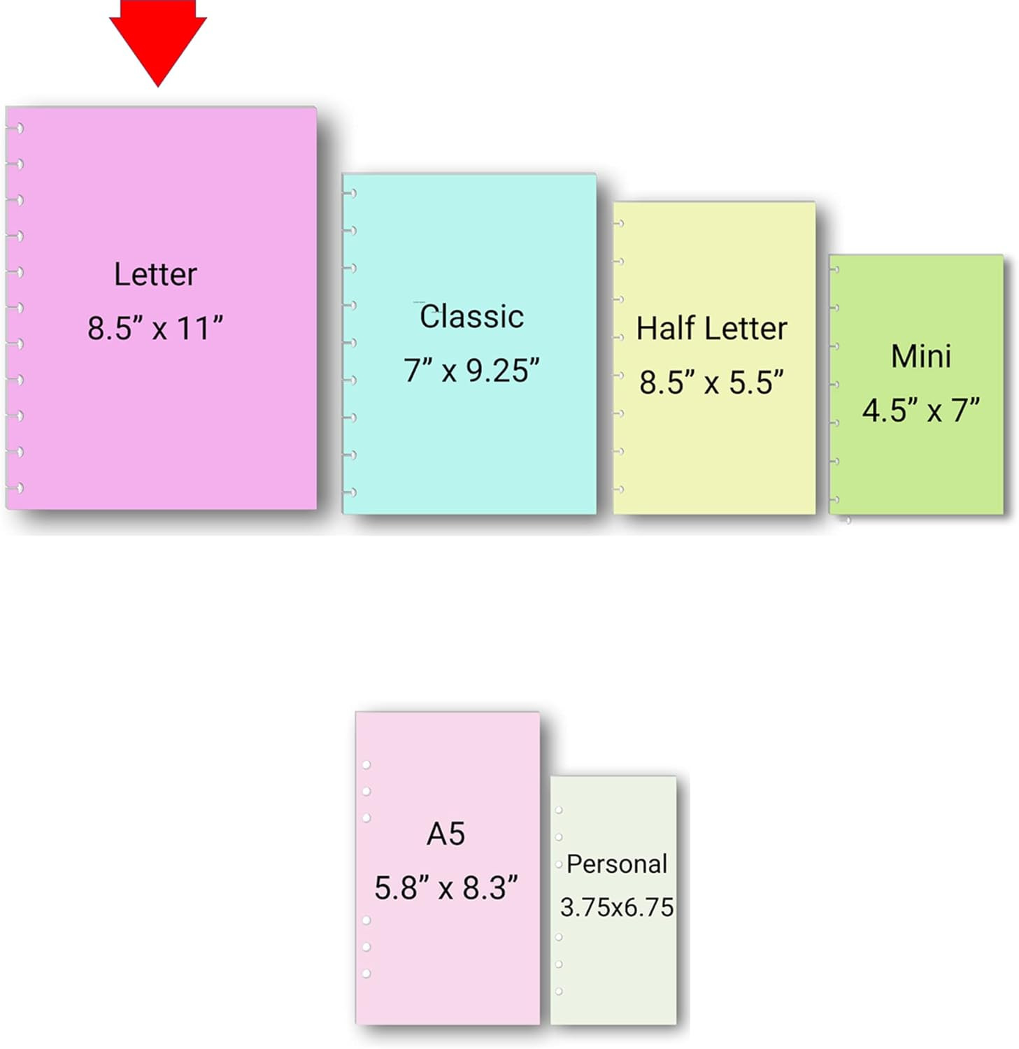 Weekly Planner Inserts – Undated Weekly Calendar Planner Refills for 11-Disc Let