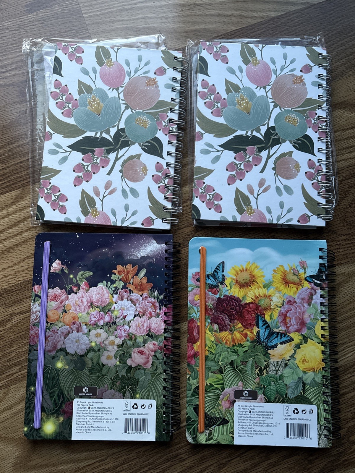 4× Lined Spiral Journal Notebook for Women, A5 Ruled Hardcover 6″×8.5″