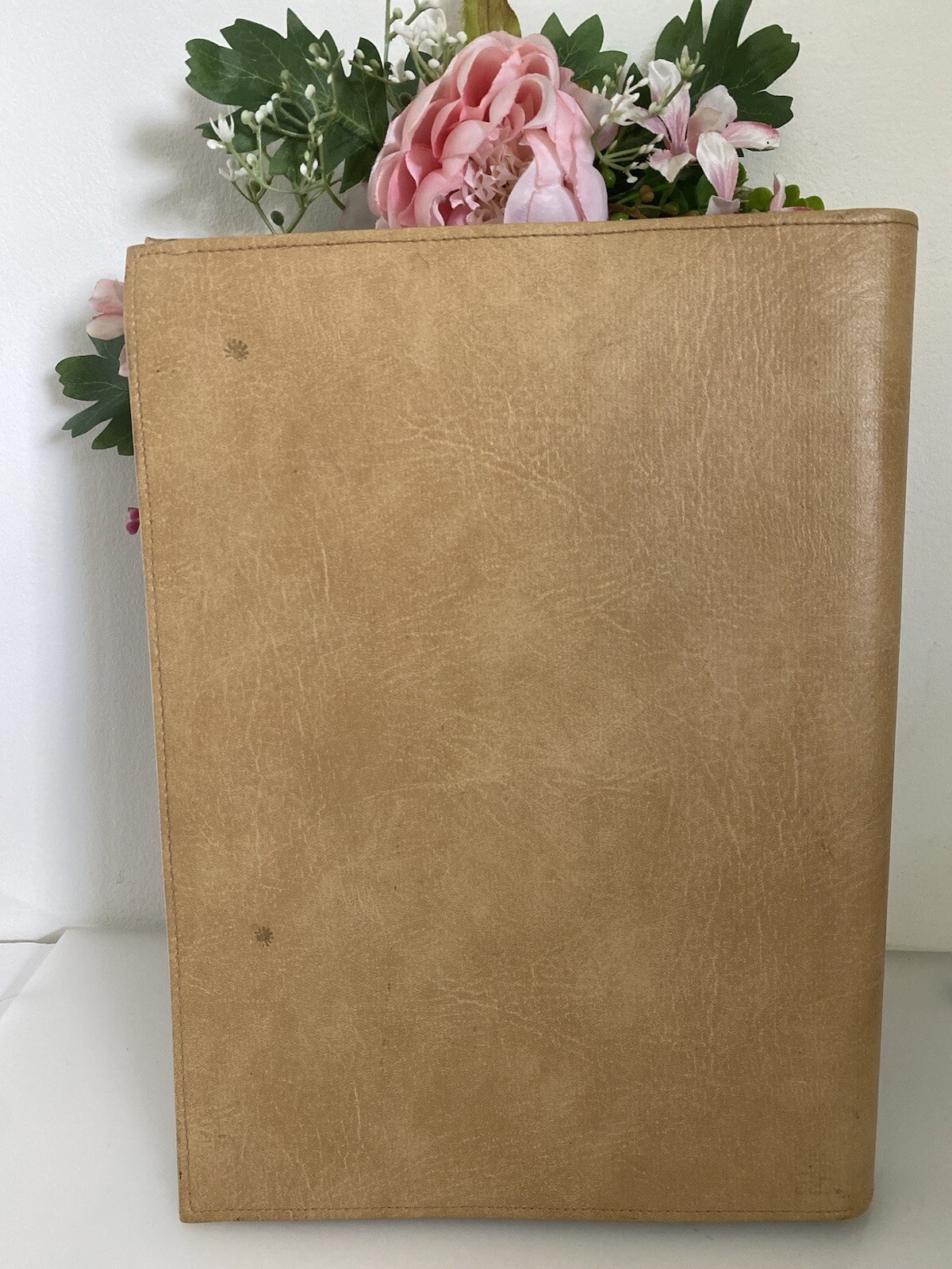 Vintage Business Leather Art Folio Padfolio Cover Embossed Tooled Deer Handmade