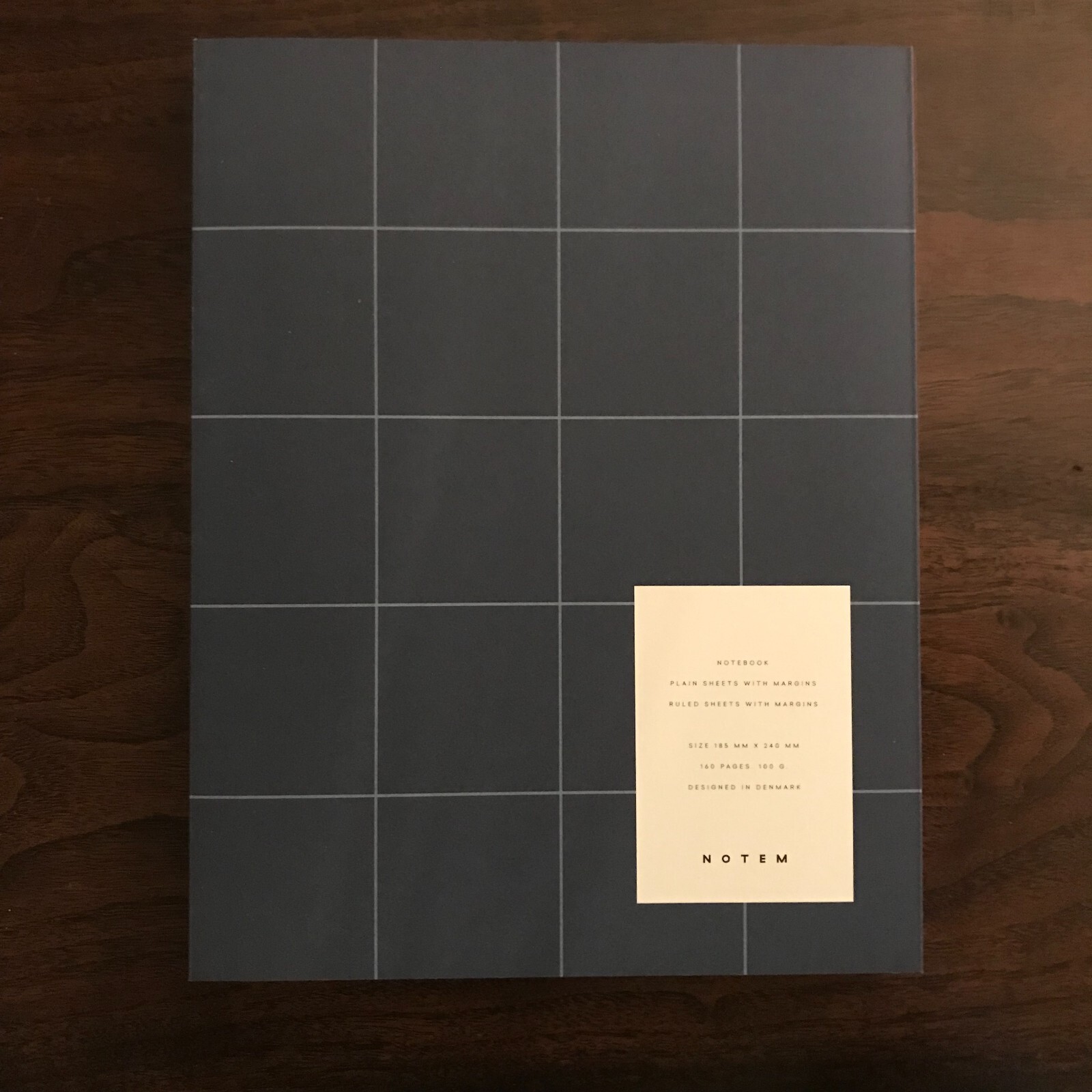 New Writing Journal Notebook, Blue Gray Grid, Blank, Notem Brand 160 Pages