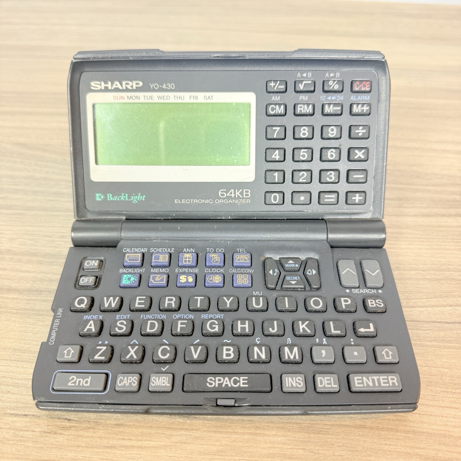 SHARP YO-430 64KB Personal Info Organizer Calendar Memo Calc FRESH BATTERIES