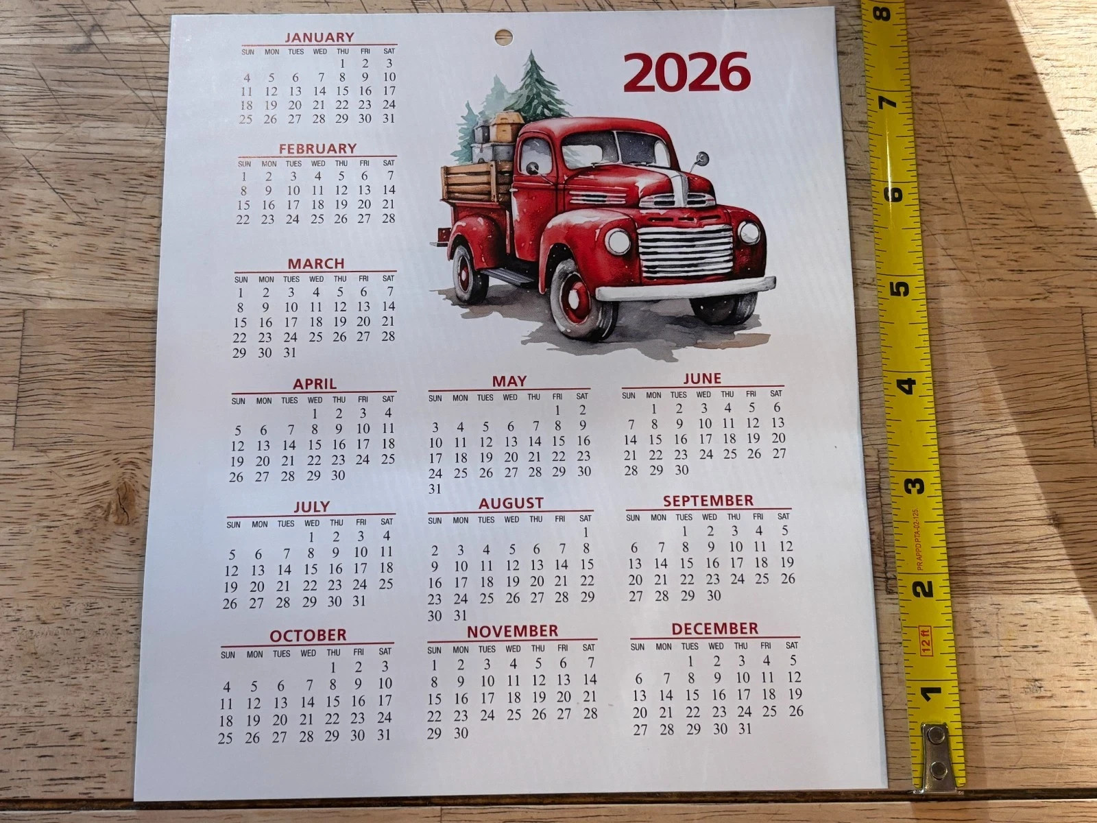 American Lung Association – 2026 Calendar Card – Stickers – w/Paper Writing Pad