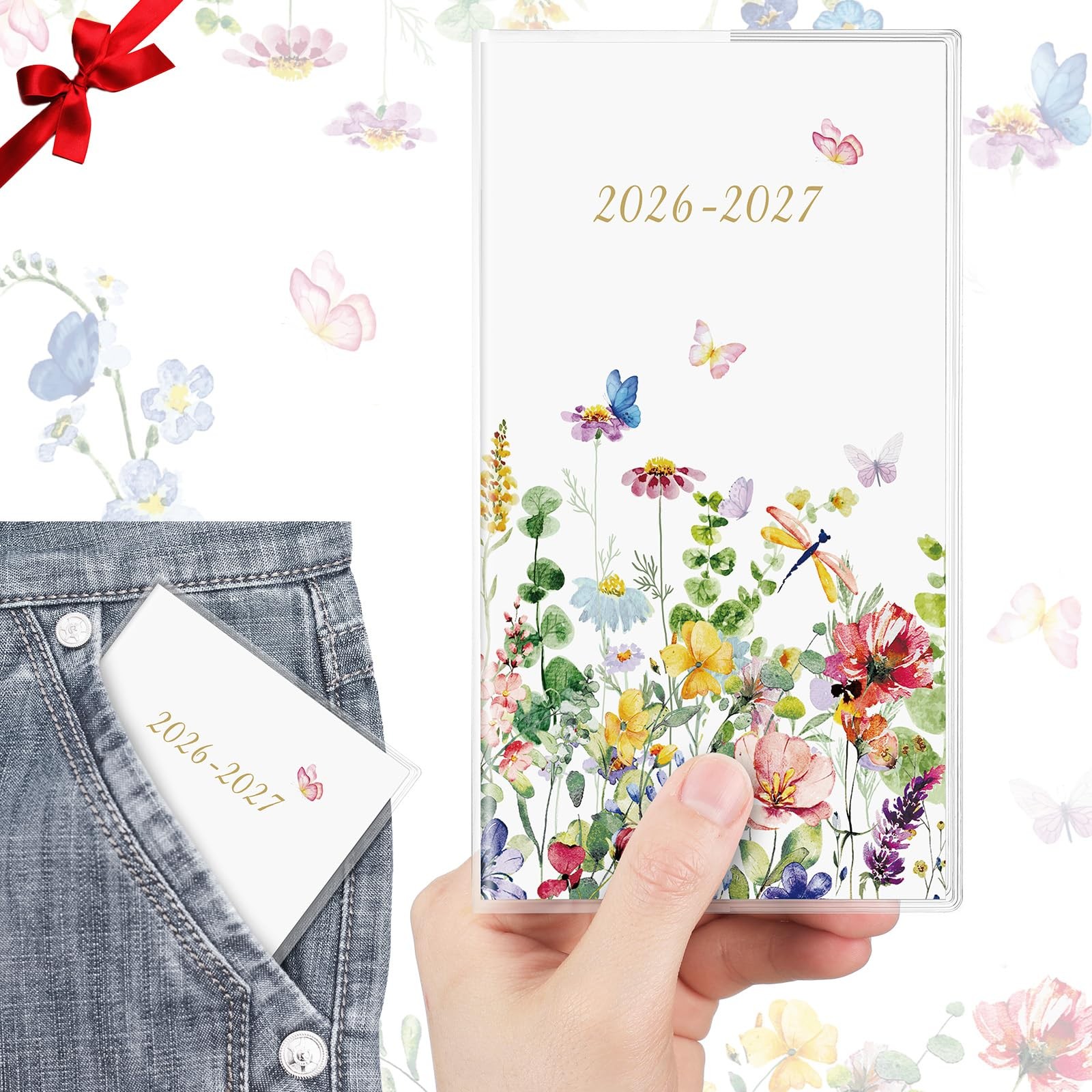 Pocket Calendar 2026-2027 Monthly Planner Two-Year Calendar Organizer for School