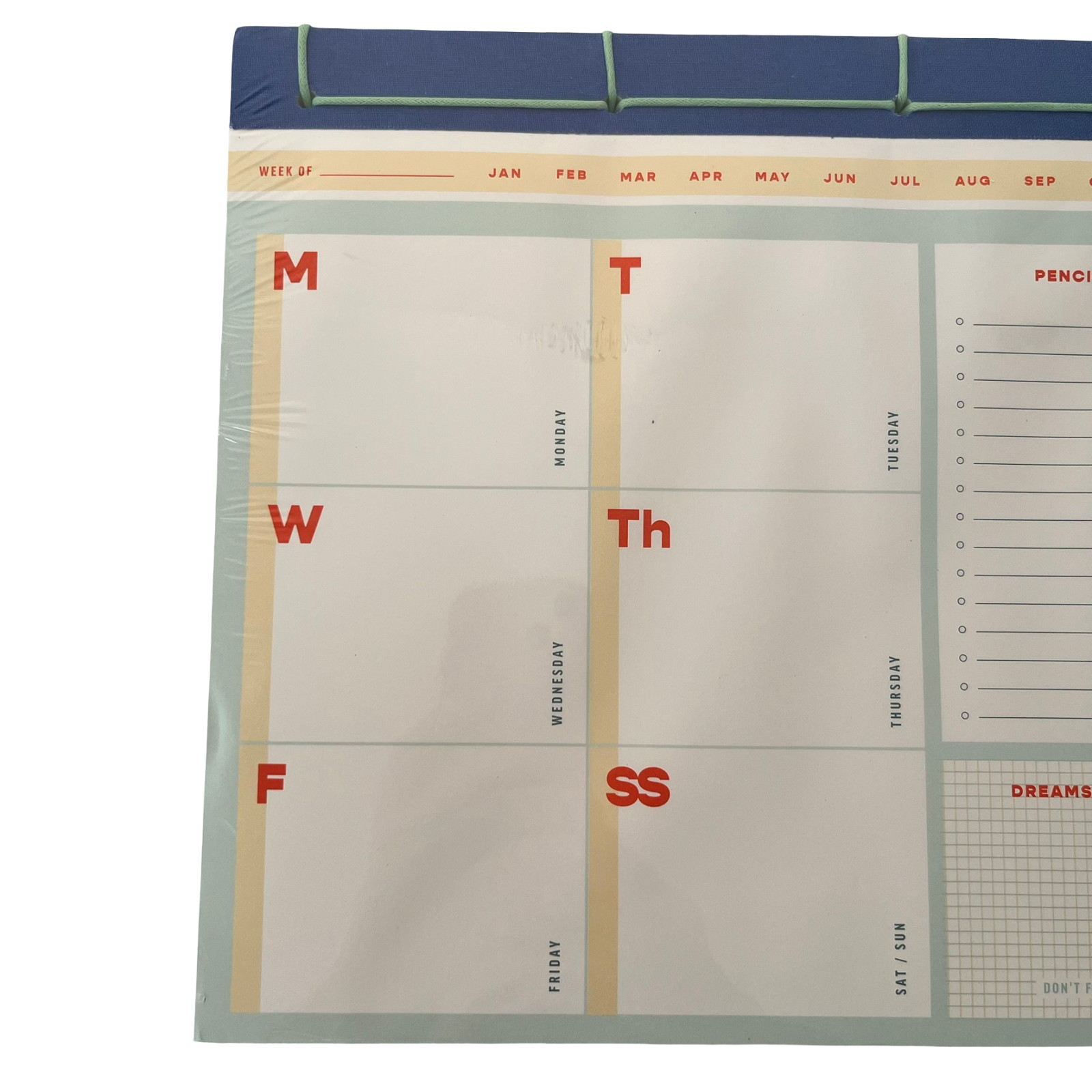 Anthropologie Weekly Planner Desk Pad 150 Sheets Blue