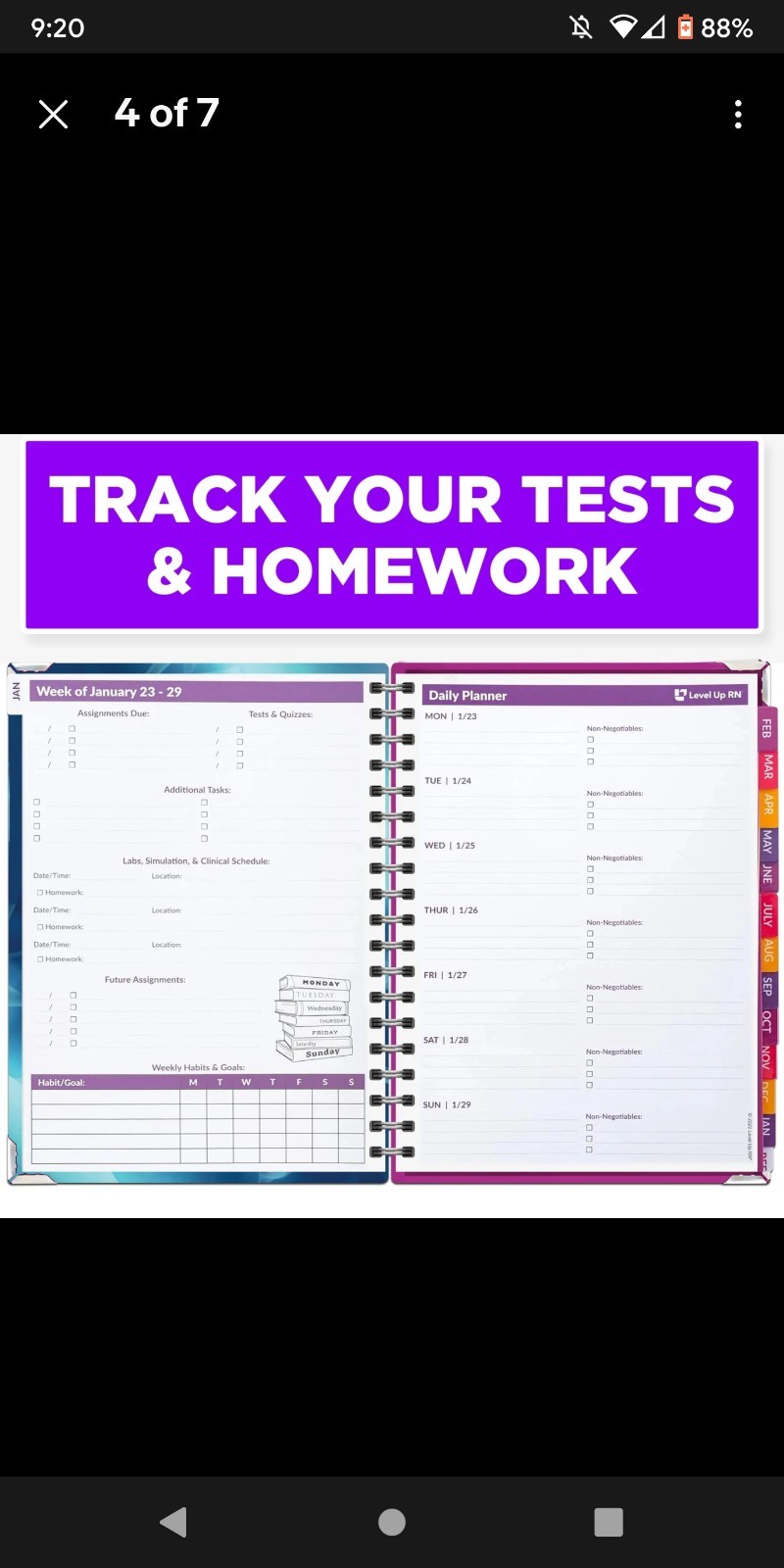 Nursing School Study Planner Level Up RN Nursing Good May 2026 – January 2027