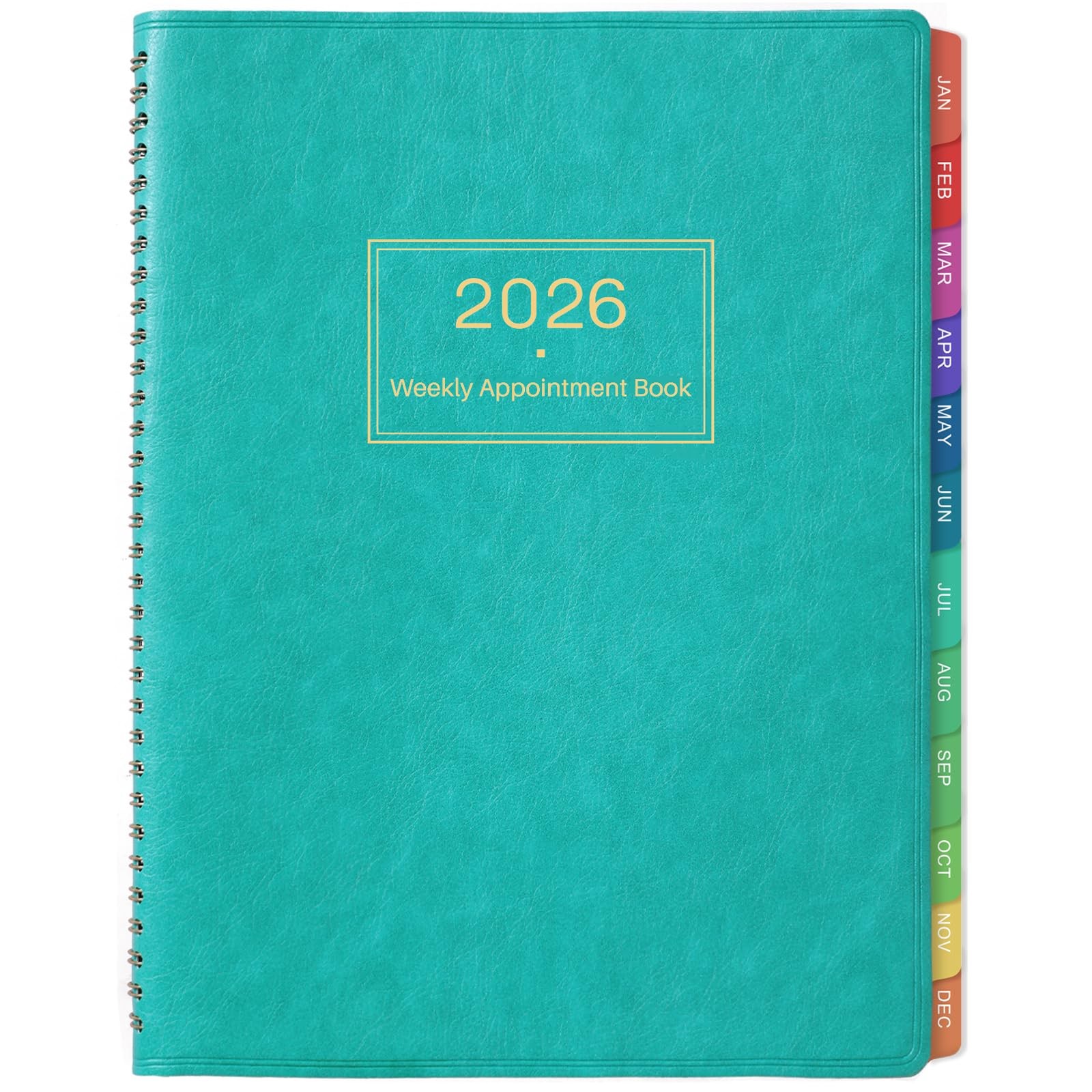 Turquoise 2026 Weekly Appointment Planner Hourly Schedule 15 Minute Intervals