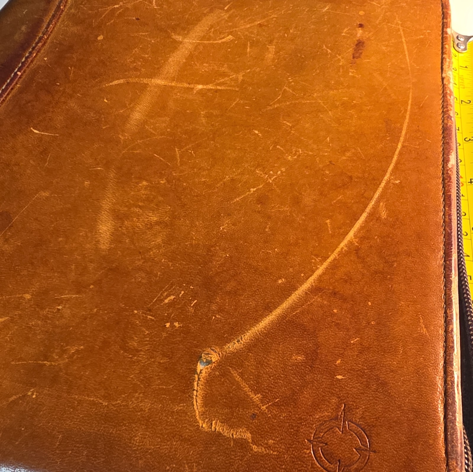 Franklin Covey Riverwood Leather PadFolio Distressed Warm Brown USA