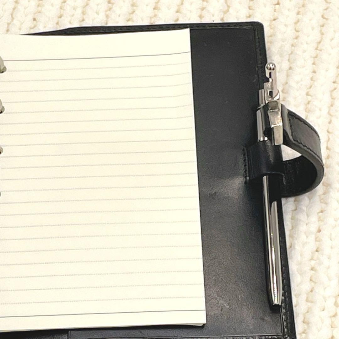 GUCCI Jackie Agenda Planner Notebook Cover GG Canvas Black Silver 6 Ring Japan