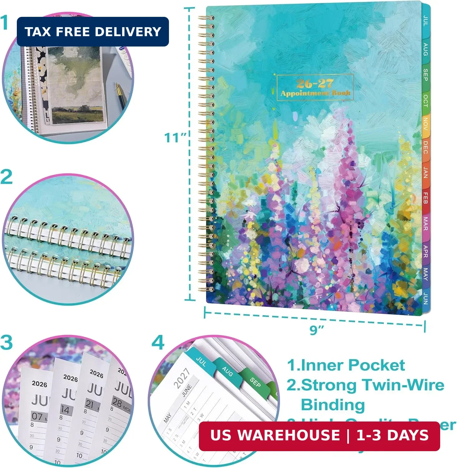 Appointment Book 2026-2027 – Weekly Appointment Book, Jul 2026 – Jun 2027, Hourl