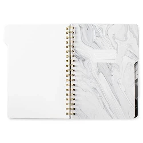 Studio Large Tab Notebook,Flexible Paperback Cover, College Ruled, Marble Gray