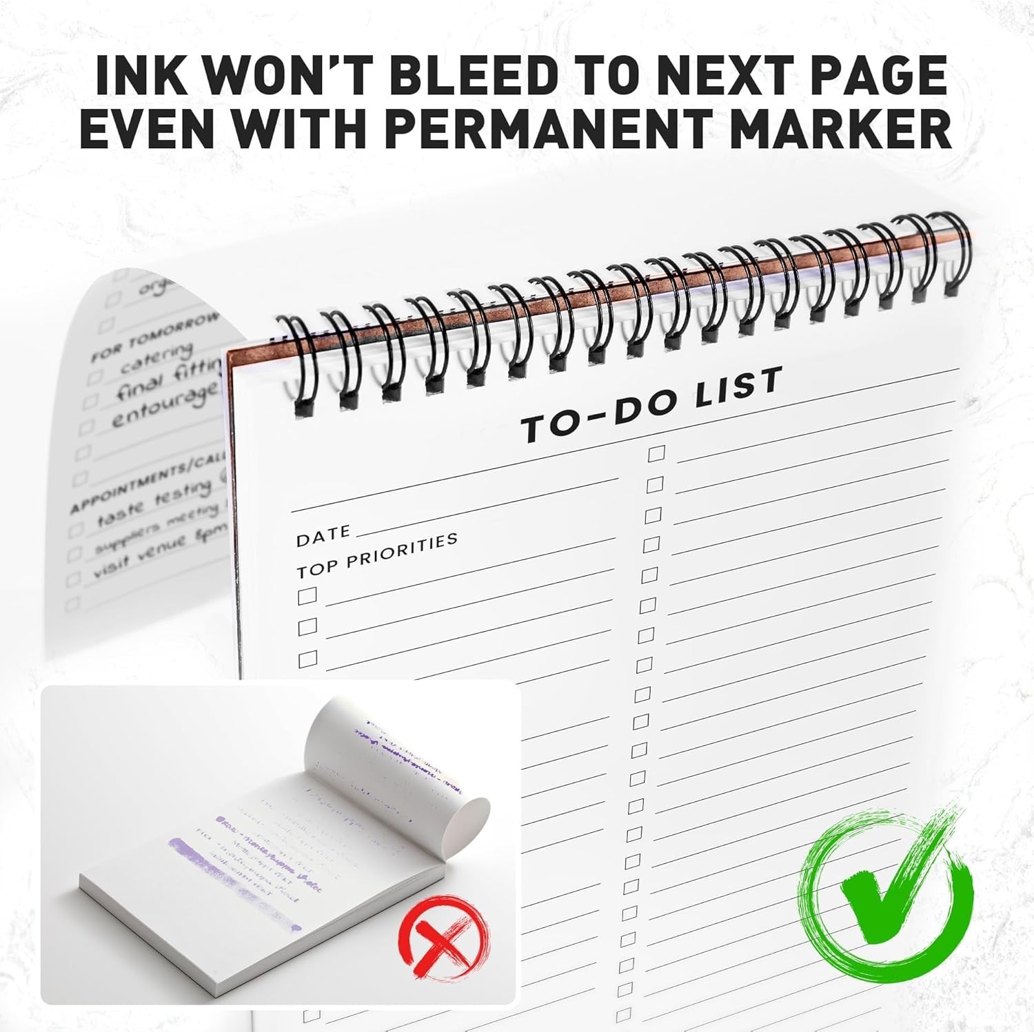 6 Pack To Do List Notepad – Spiral Daily Planner with 35 Ruled Sheets, 5.2×8″