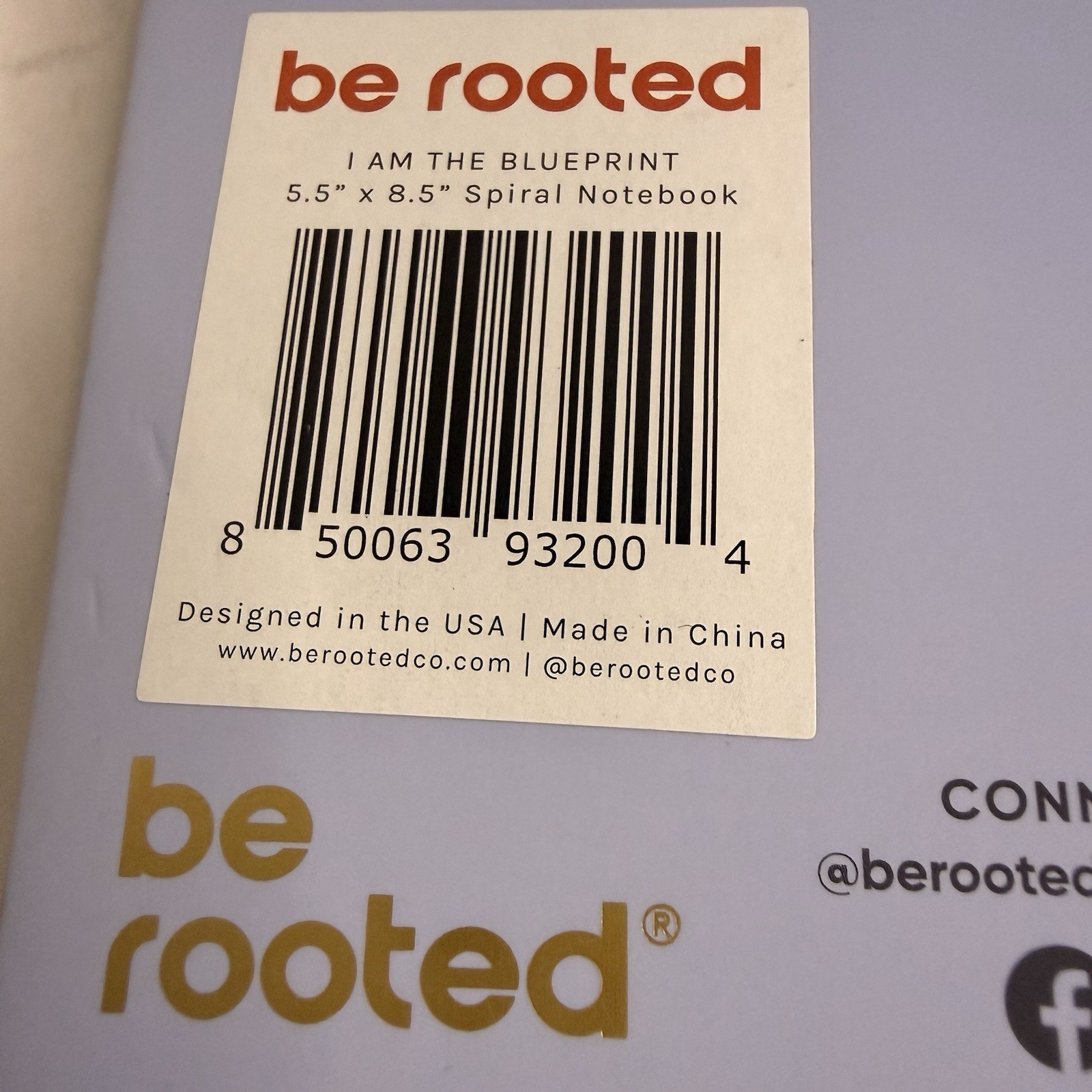 Be Rooted “I Am The Blueprint” Spiral Journal 5.5×8.5 New 240 Pages