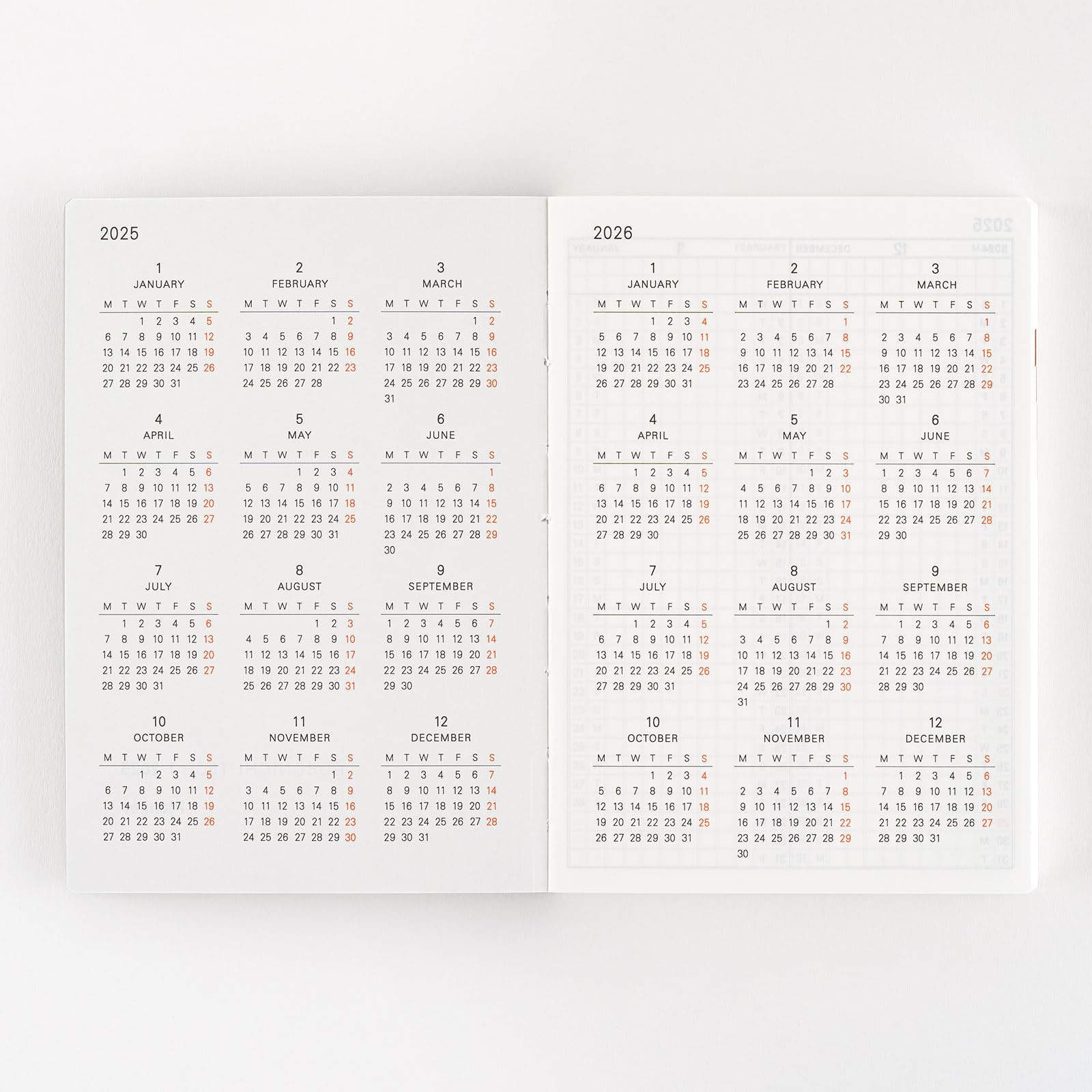 Hobonichi Techo 2025 Original Planner A6 English Version January Monday Start