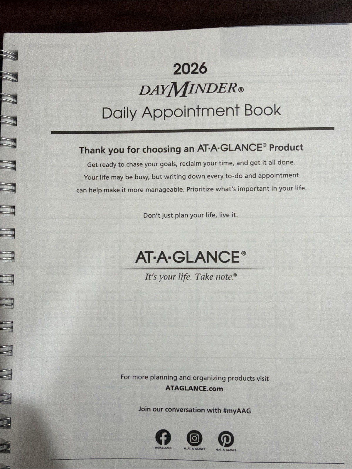 AT-A-GLANCE Daily Appointment Book 2026 Planner 8″ x 11″, Large Black (G5600026)