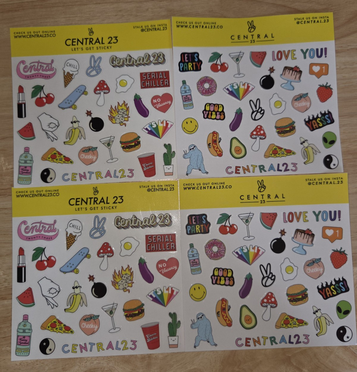 Central 23 Stickers For Cards, Journaling, Notebooks, Ect. 2 pair 4 Sheets New!