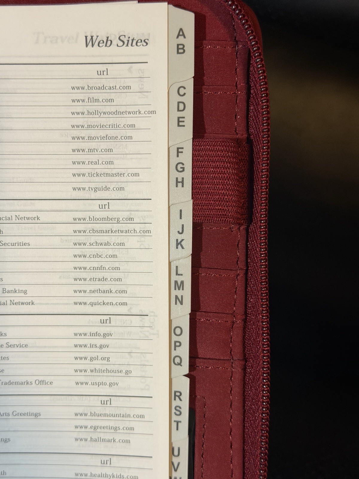Mundi Mundex Daily Planner Address Book Maroon Zip Close Organizer Red Wallet