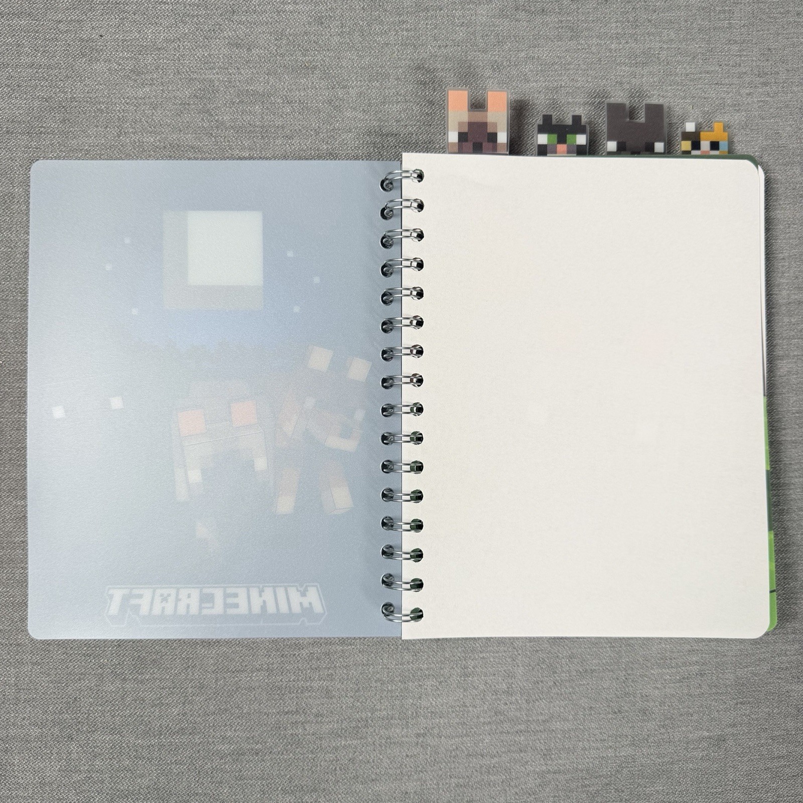Minecraft Journal 4-Tab Vinyl Spiral Notebook Journal, 96 Sheets 8.5″ H x 6.5″ W