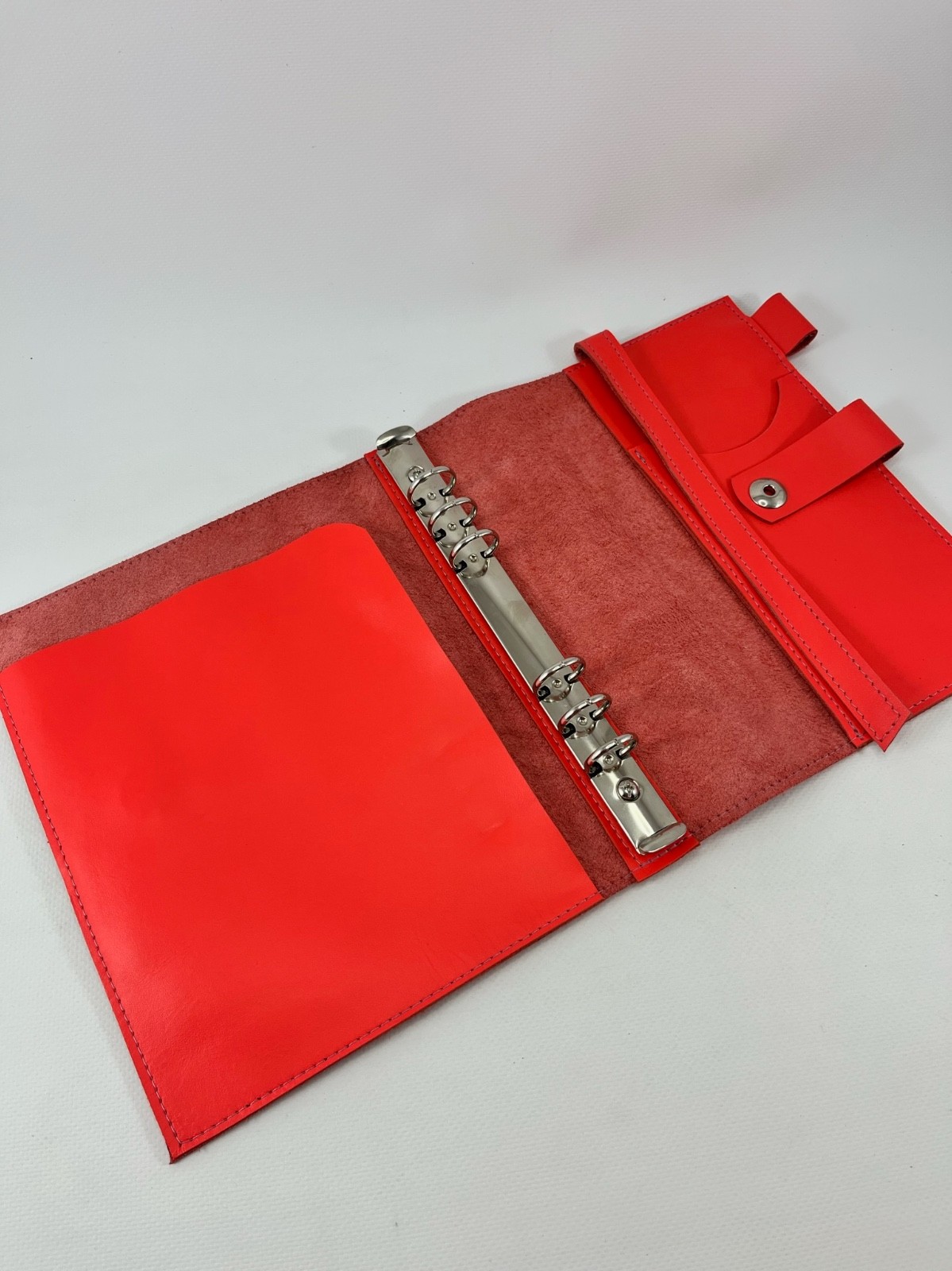 Green Leather cover A5 notebook. Just leather cover A5 for notebook with binder.
