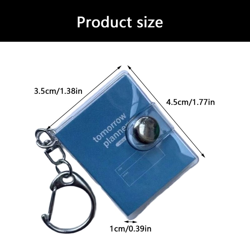 5Pcs Miniature Notebook With Keyring Tiny PVC Notebook Small Memobook Keychain