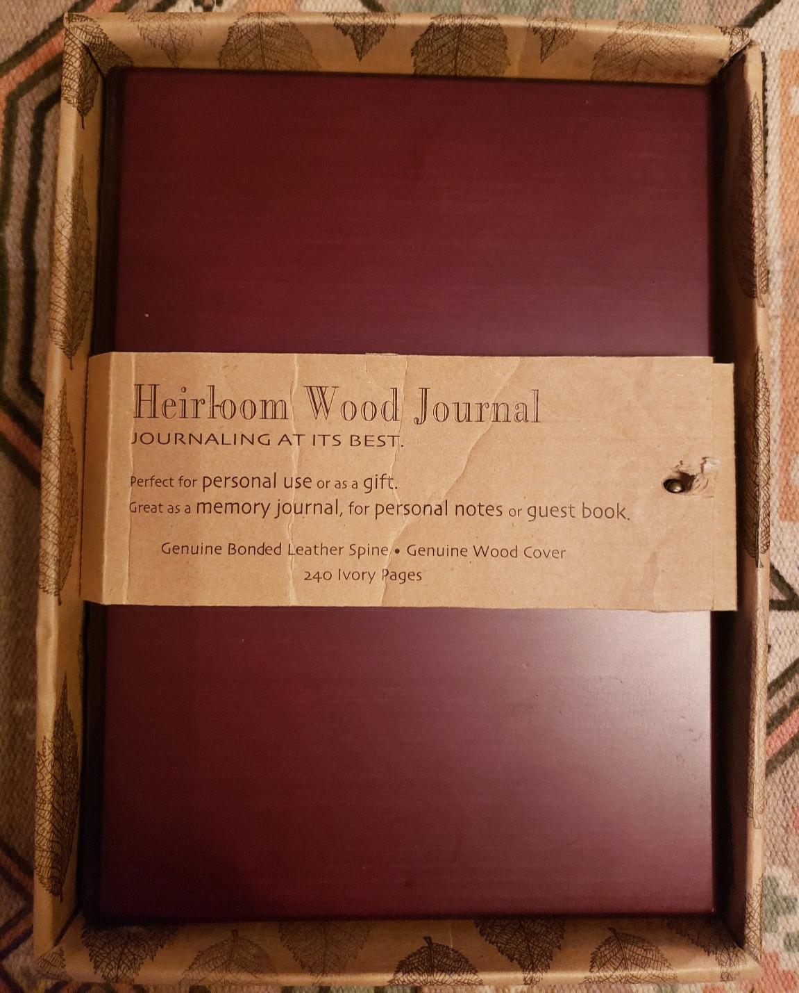 Penman Heirloom Wood Journal Cherry 240 Pages, never used, small wood scratch
